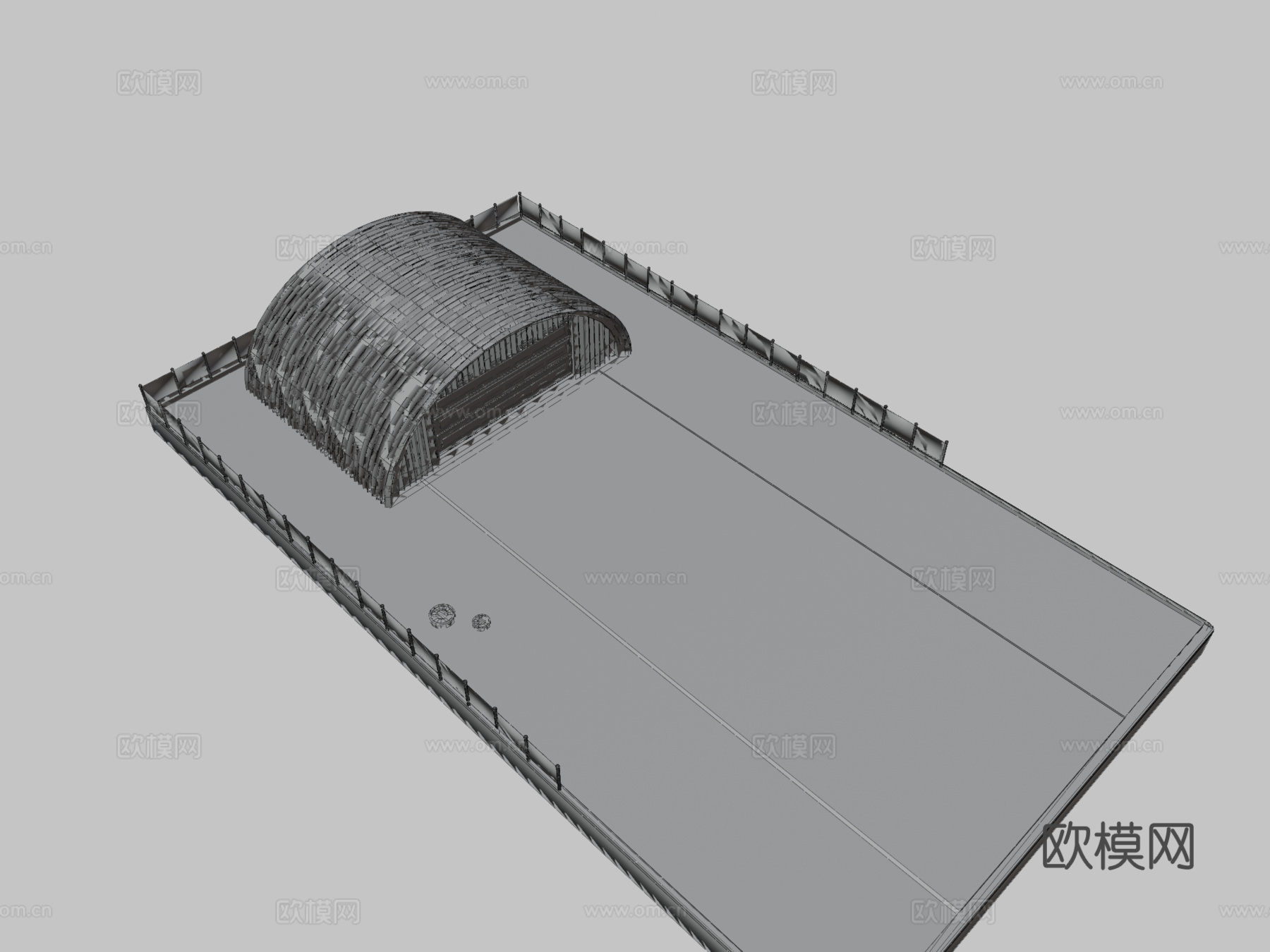 跑道和机库su模型