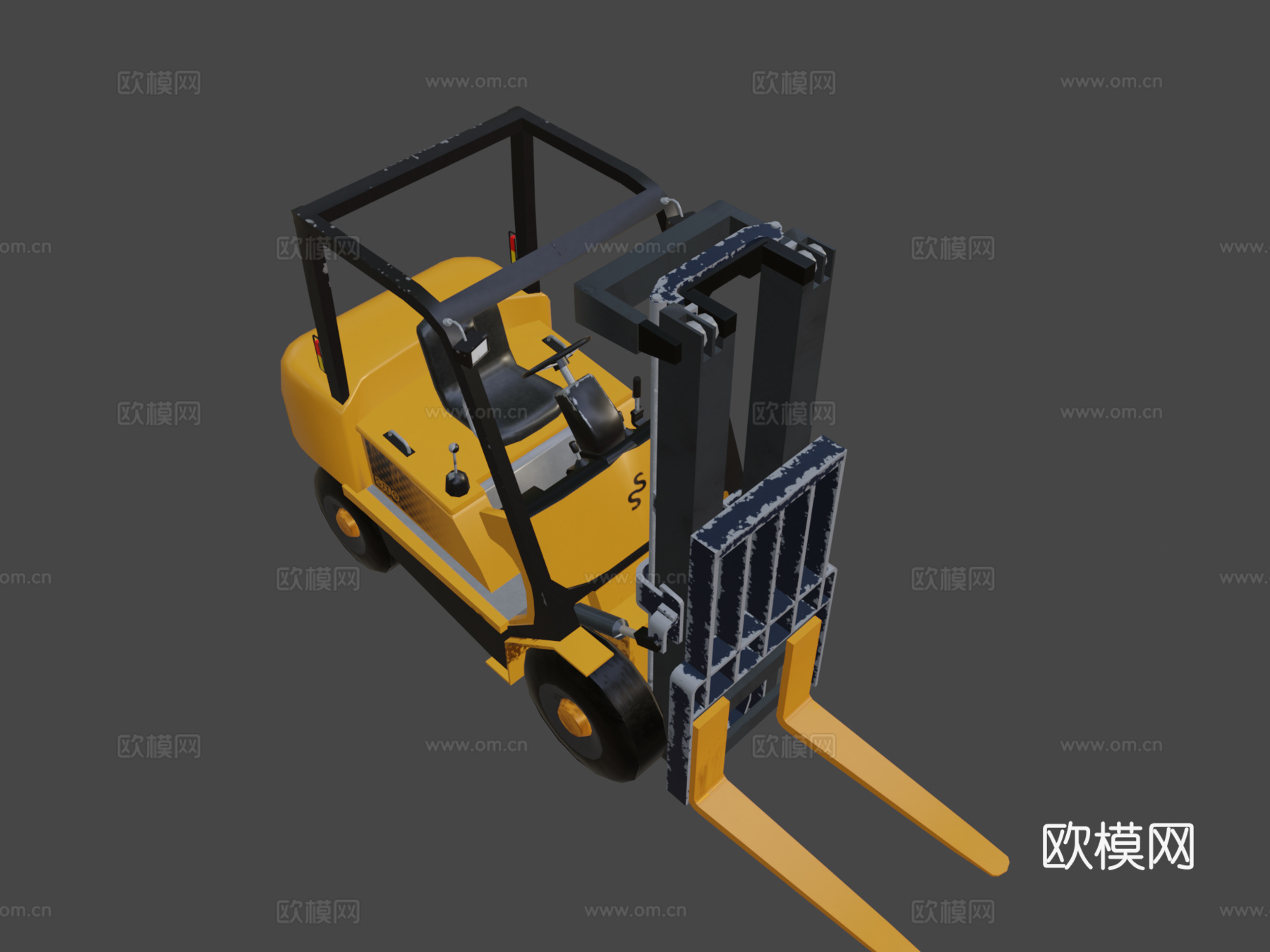 仓库叉车游戏就绪su模型