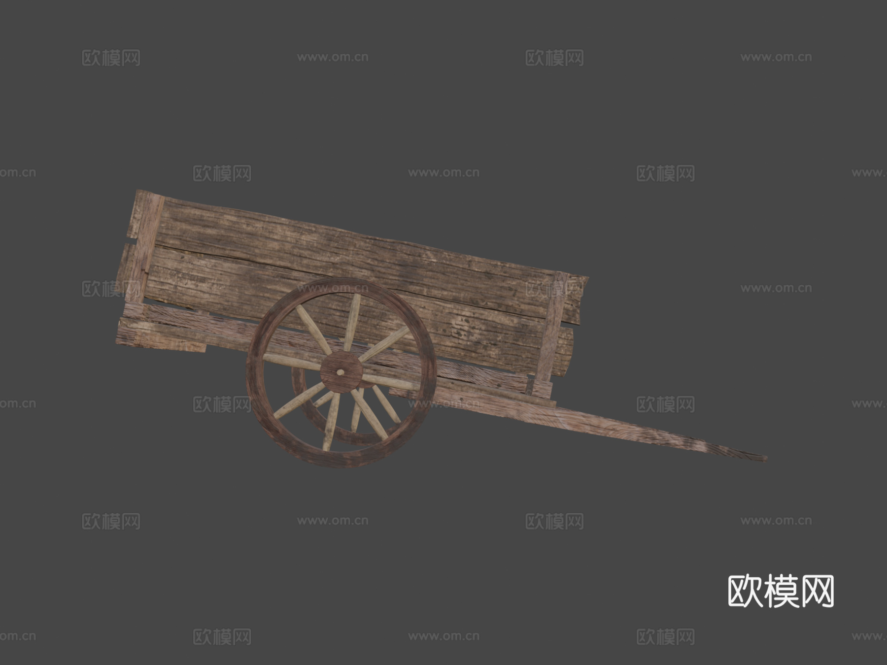 木制推车su模型