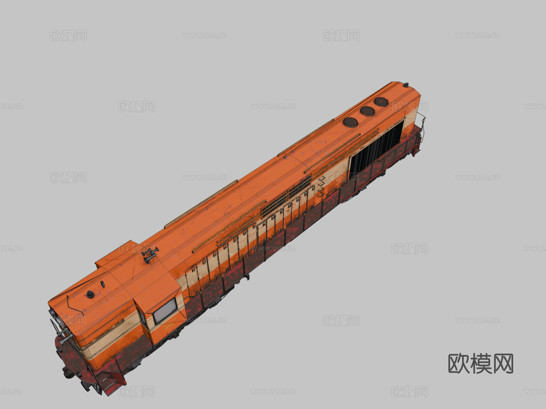 火车引擎su模型