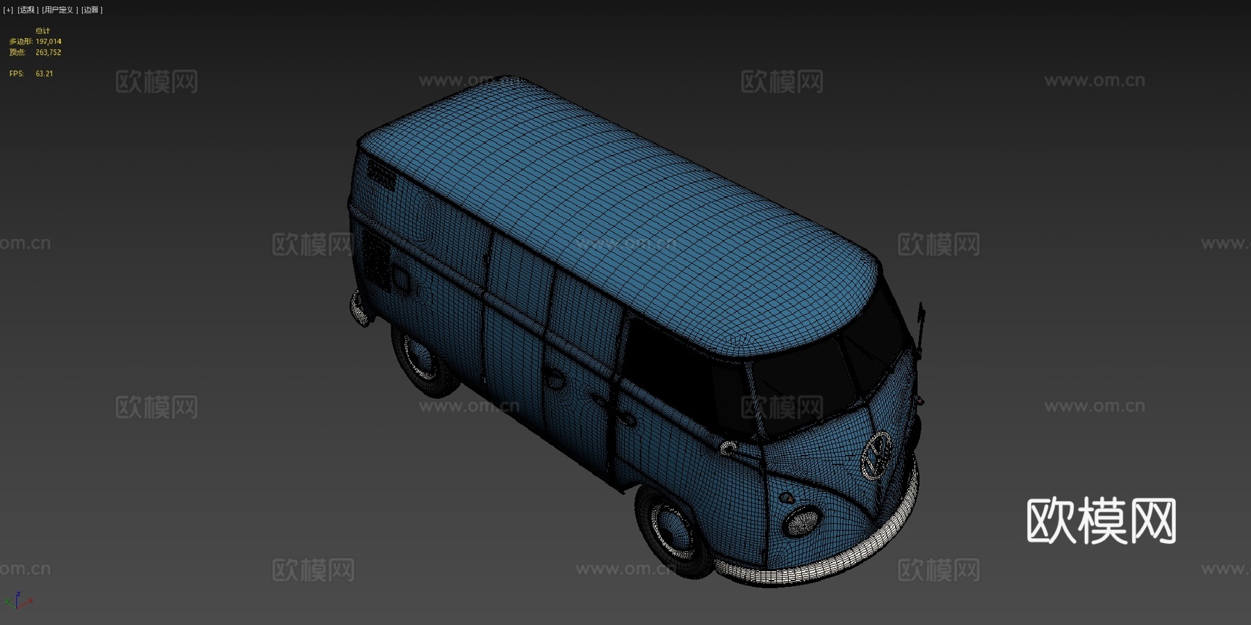 大众运输车T1厢式货车su模型
