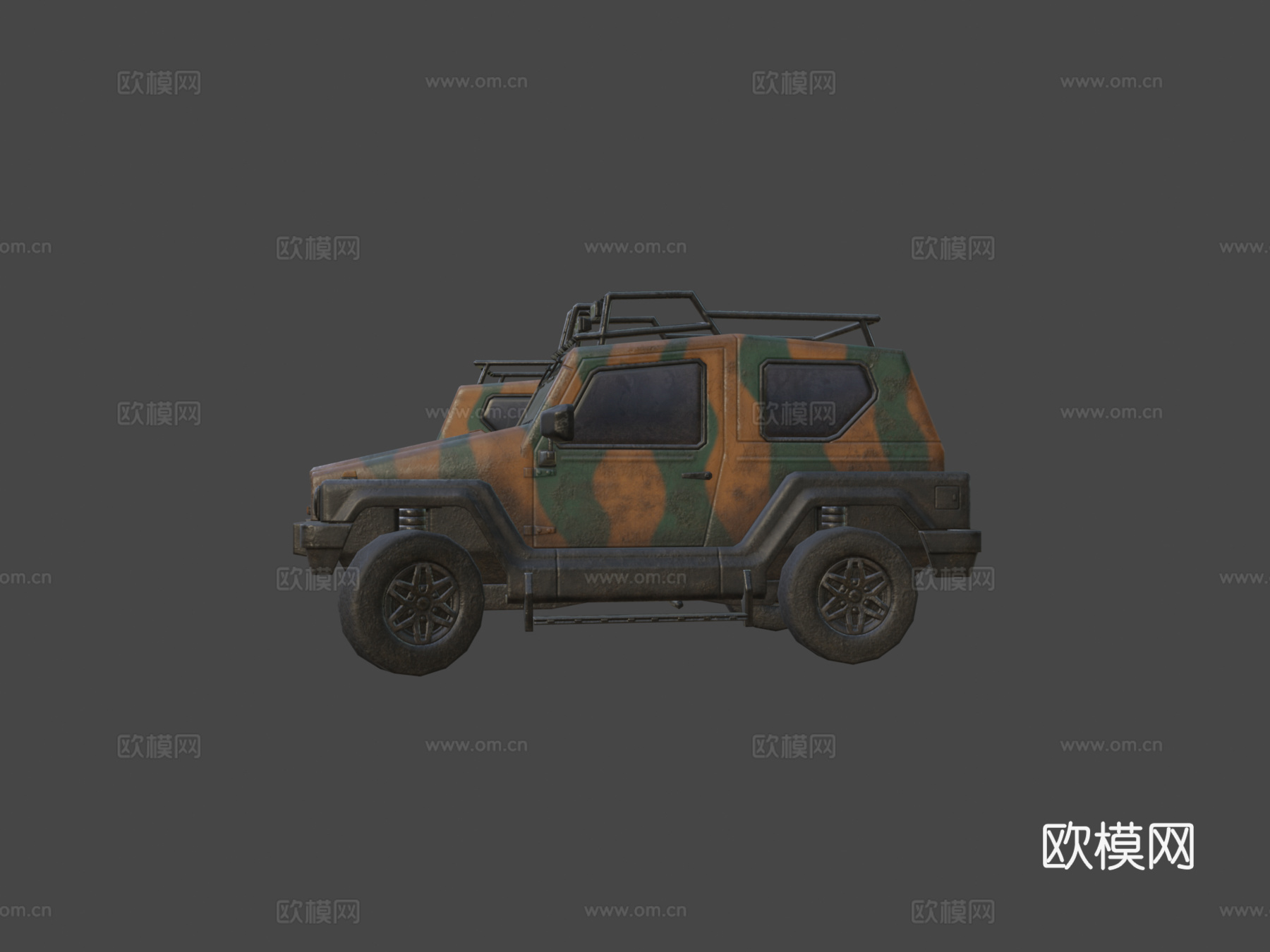 泽特吉普双门巴西迷彩3d模型