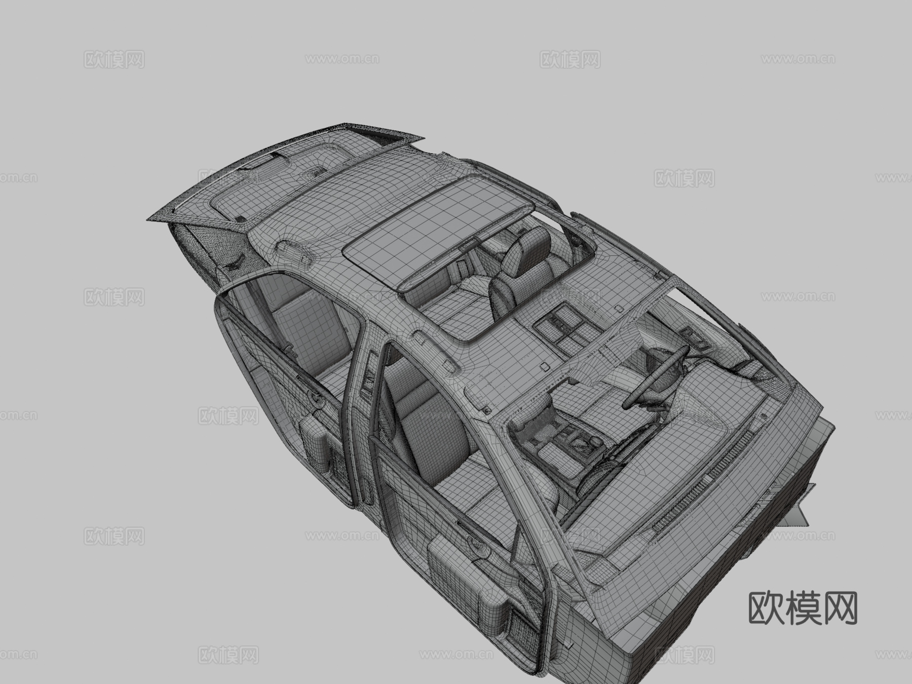 丰田 Mark X 内饰 Yuxdesign 高多边形su模型