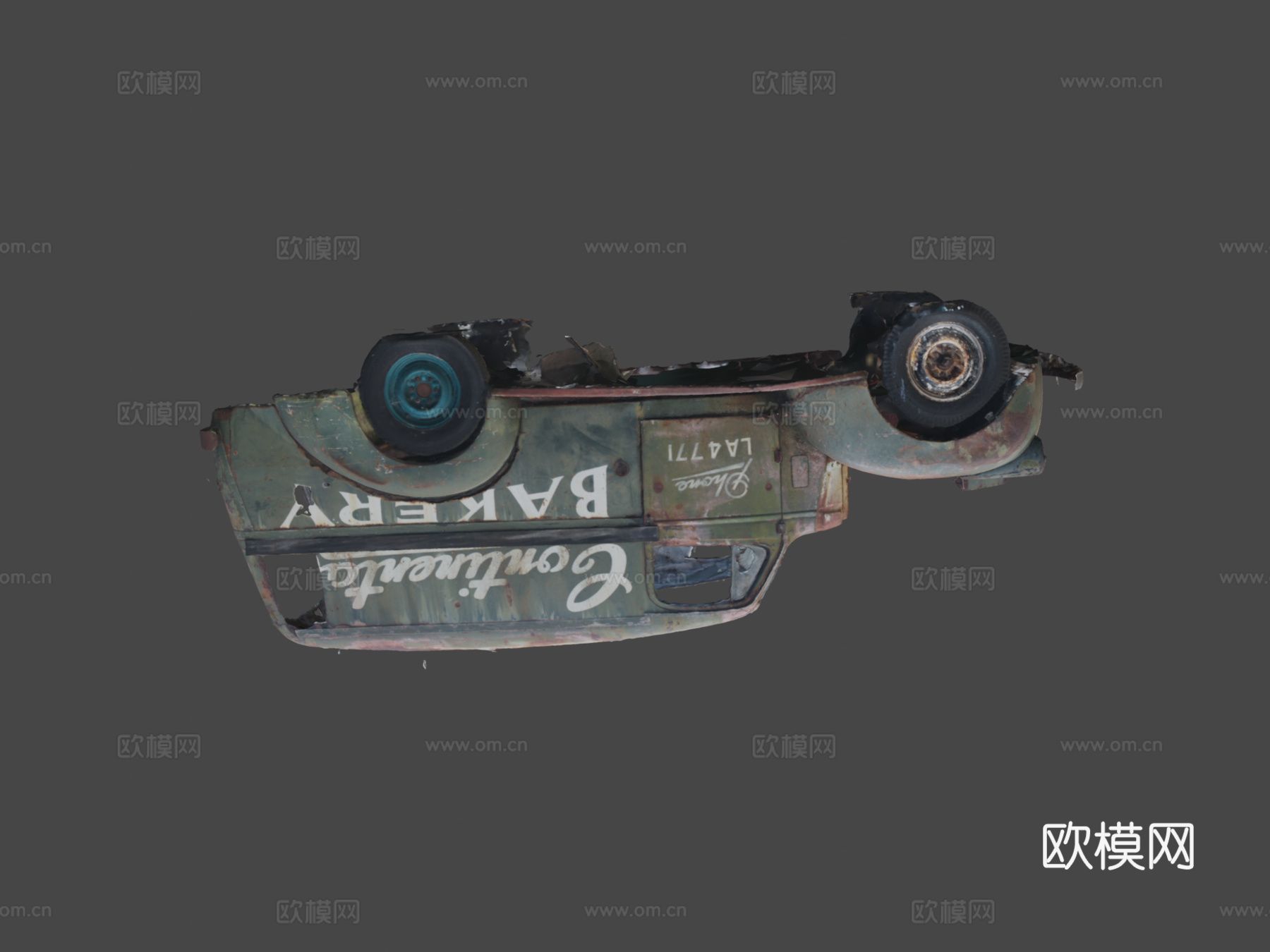 生锈面包车原始扫描su模型