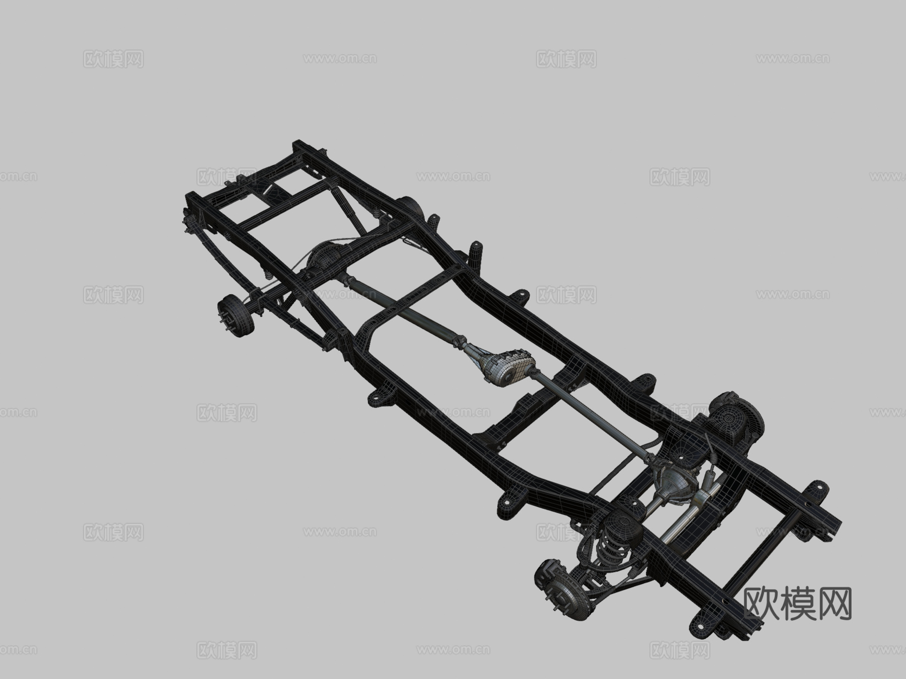 皮卡车底盘四轮驱动独立前悬挂su模型
