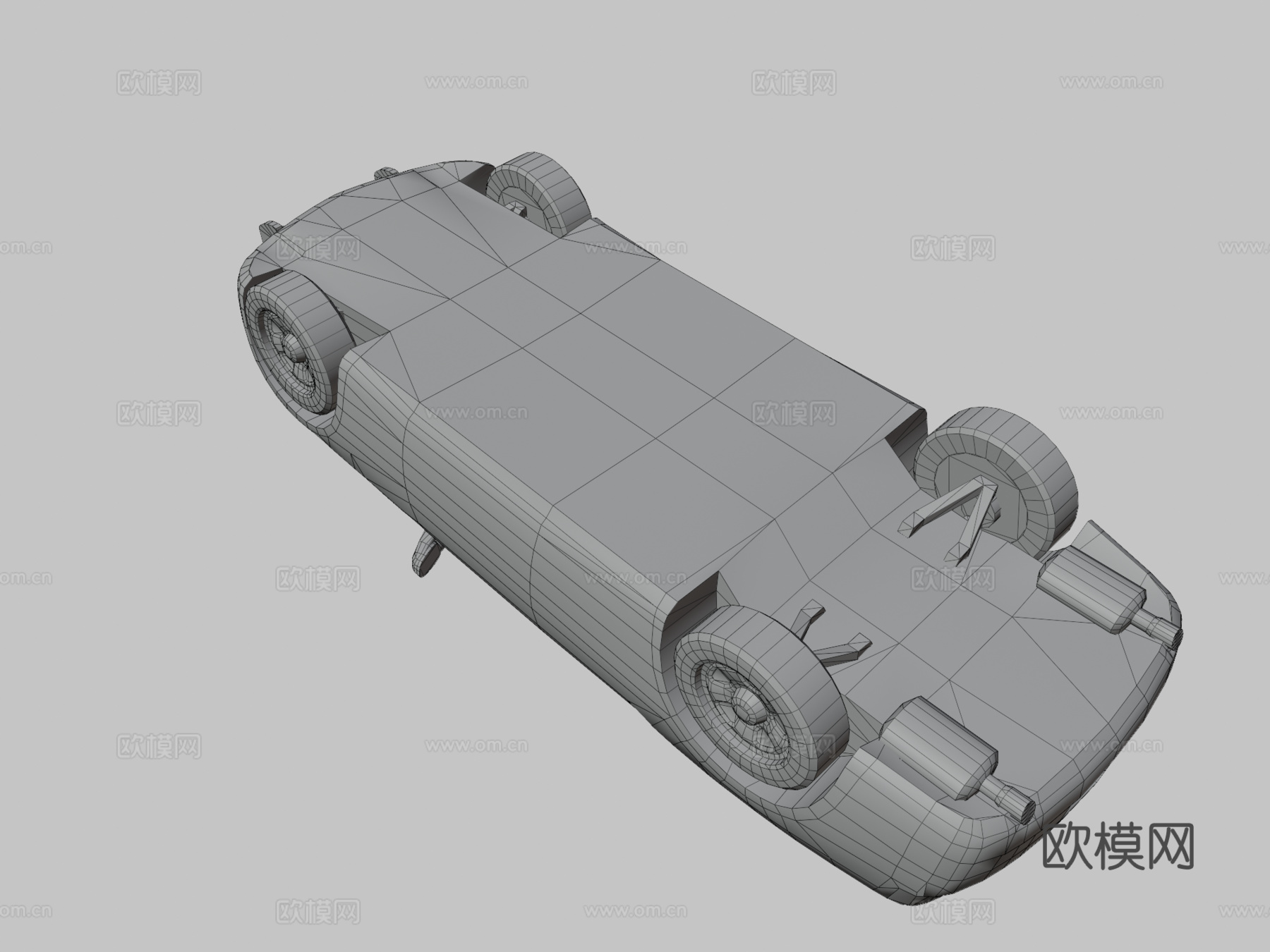 道奇战马警车低多边形su模型