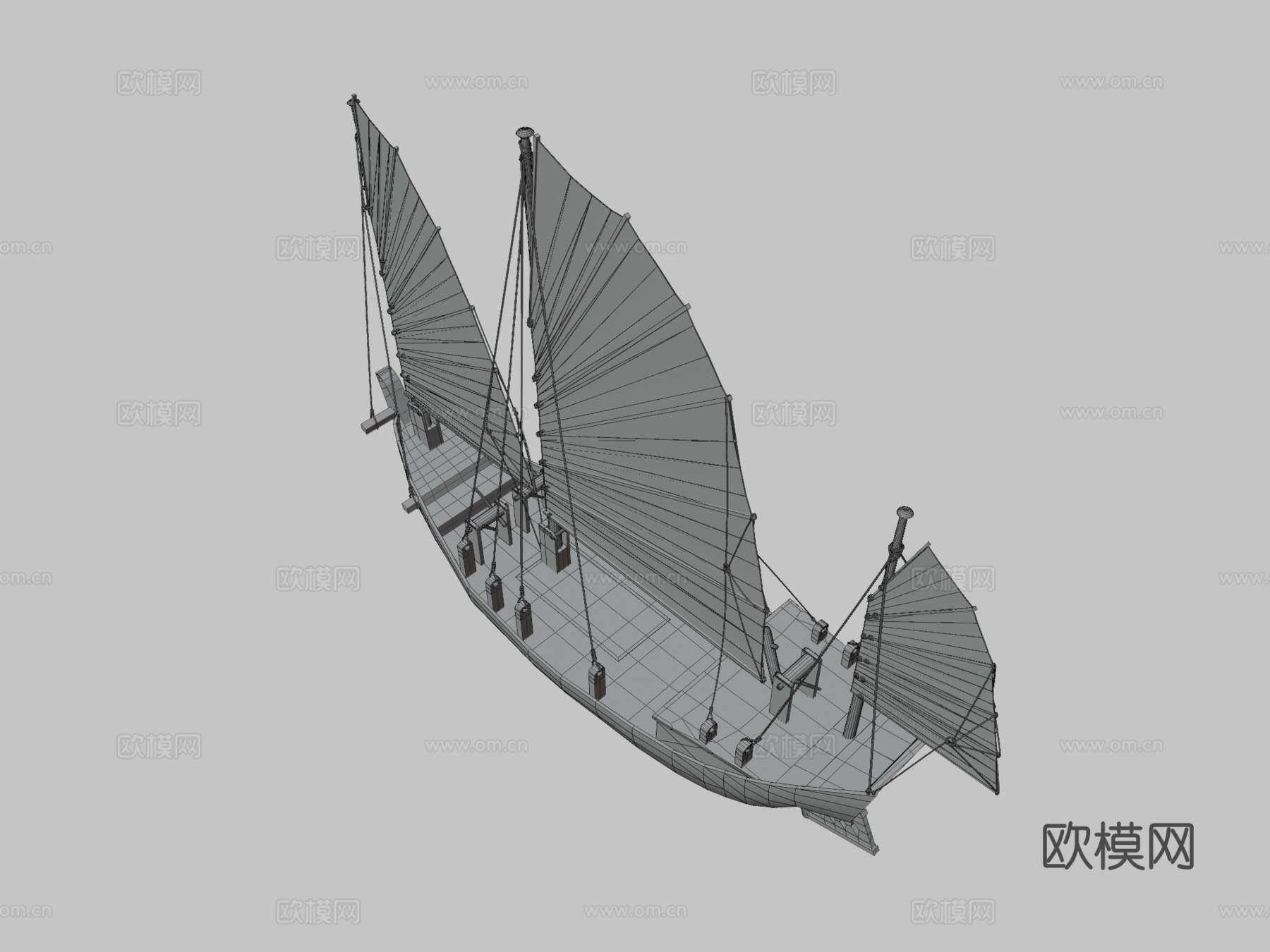 中国帆船su模型