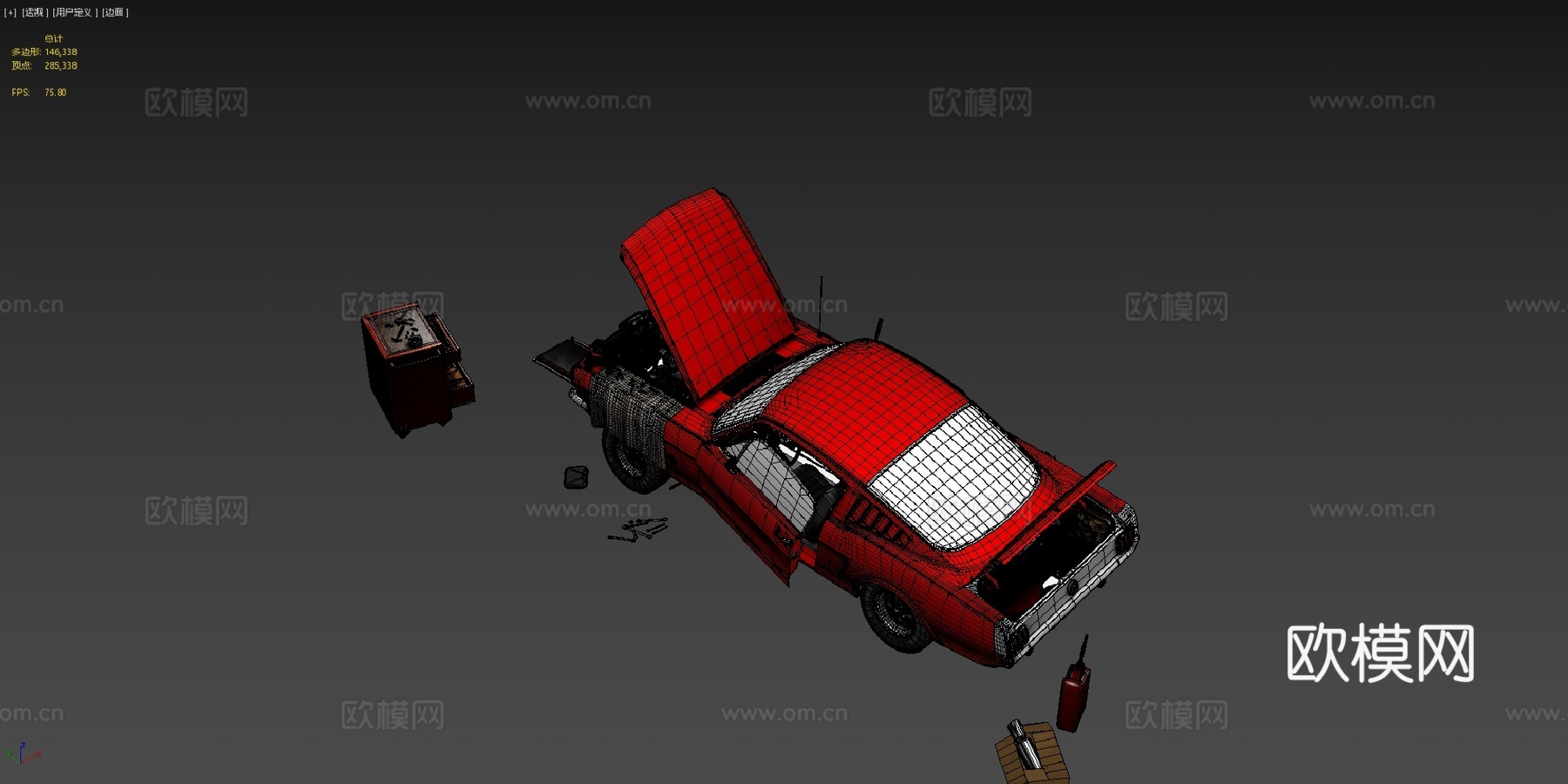 谢尔比GT500 1967年维修场景su模型