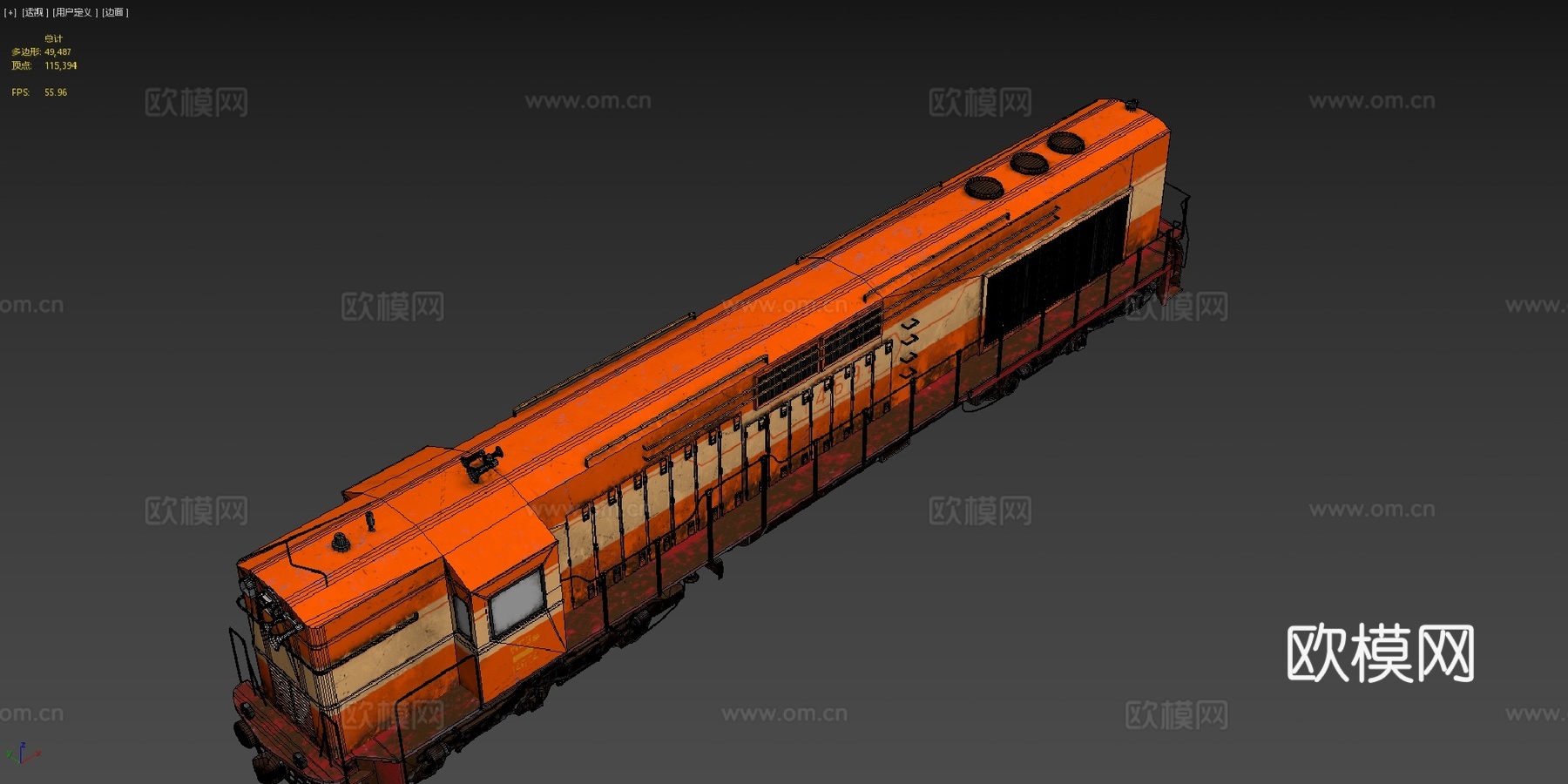 火车引擎su模型