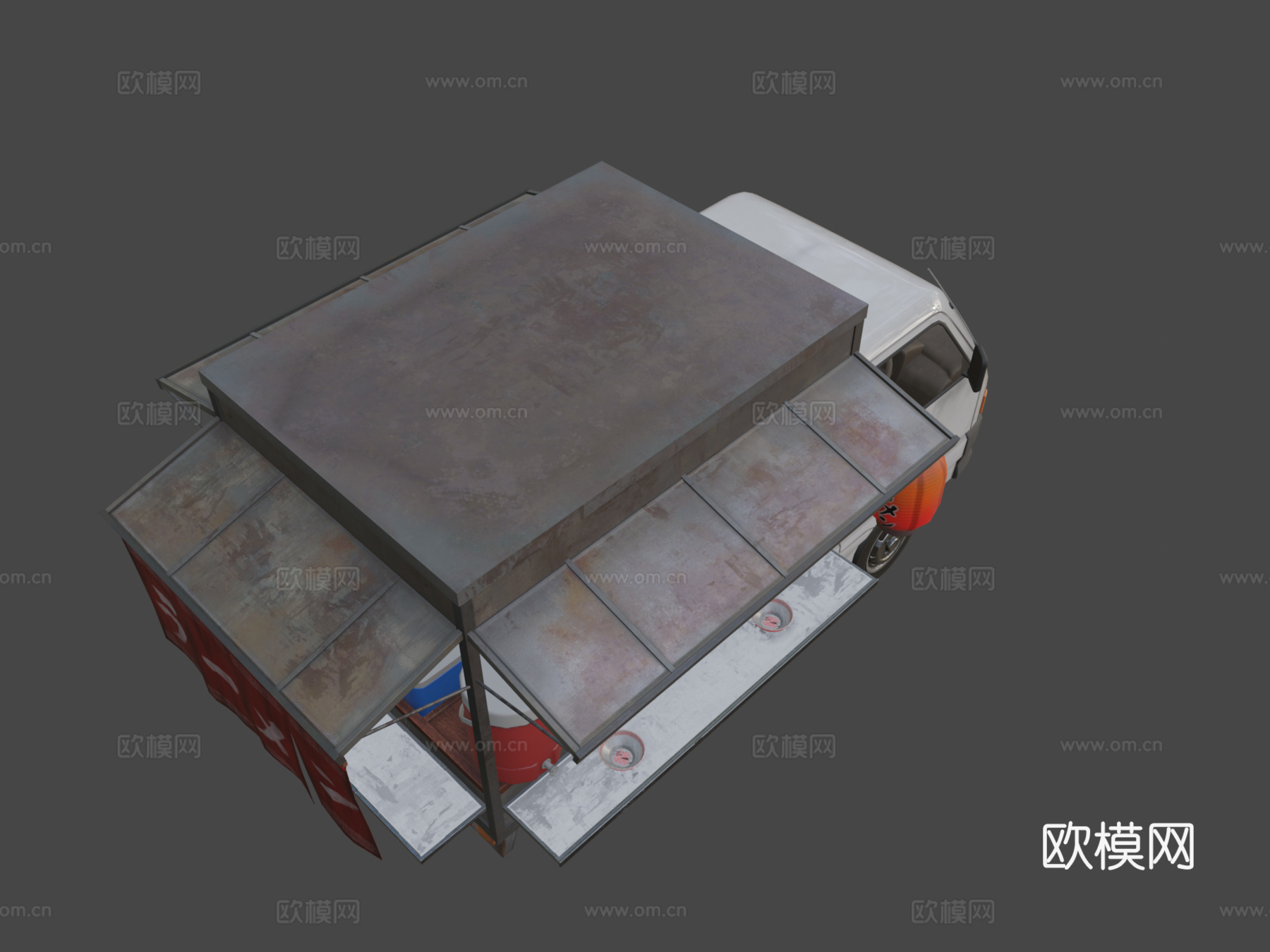 日本拉面车su模型