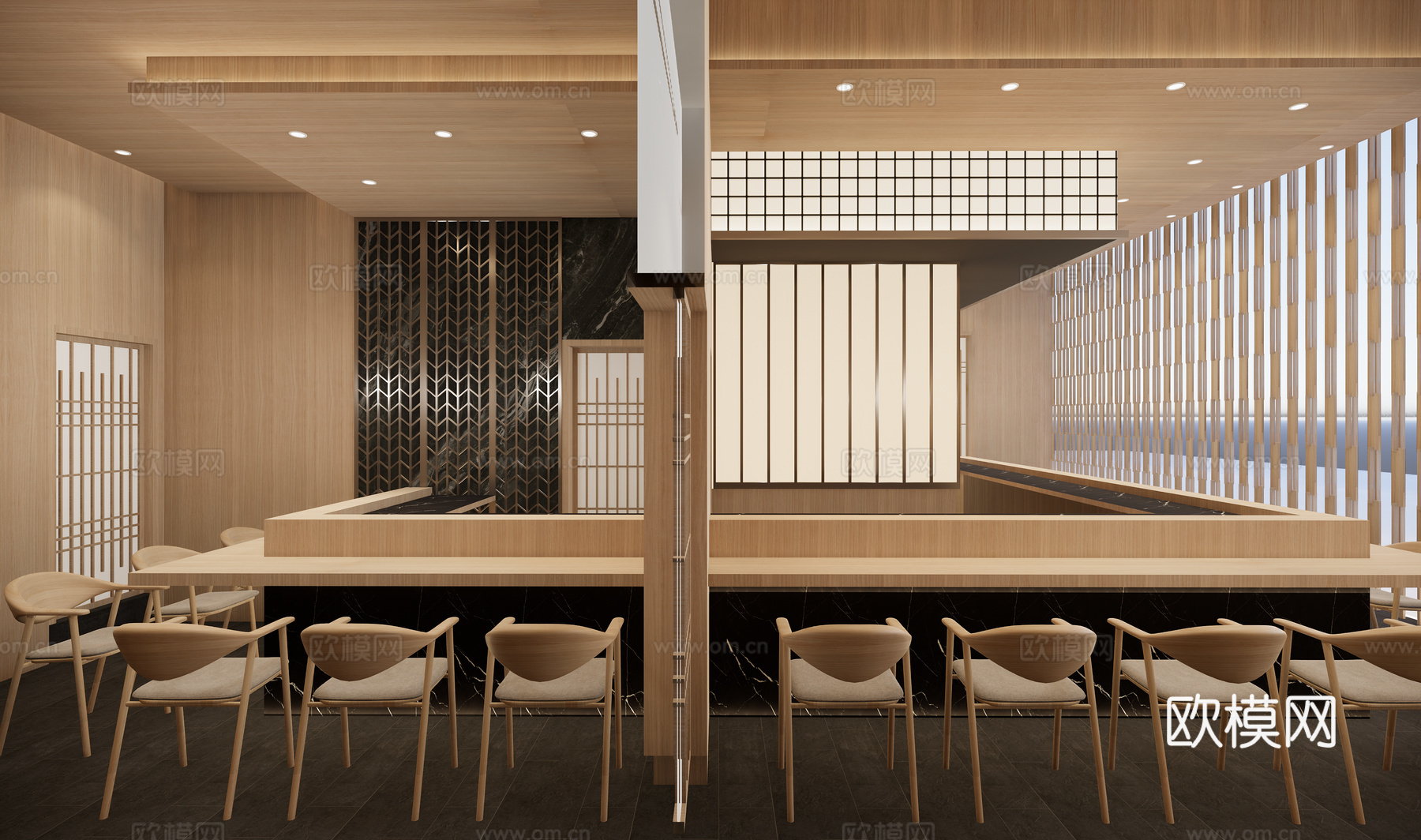 日式日料店su模型