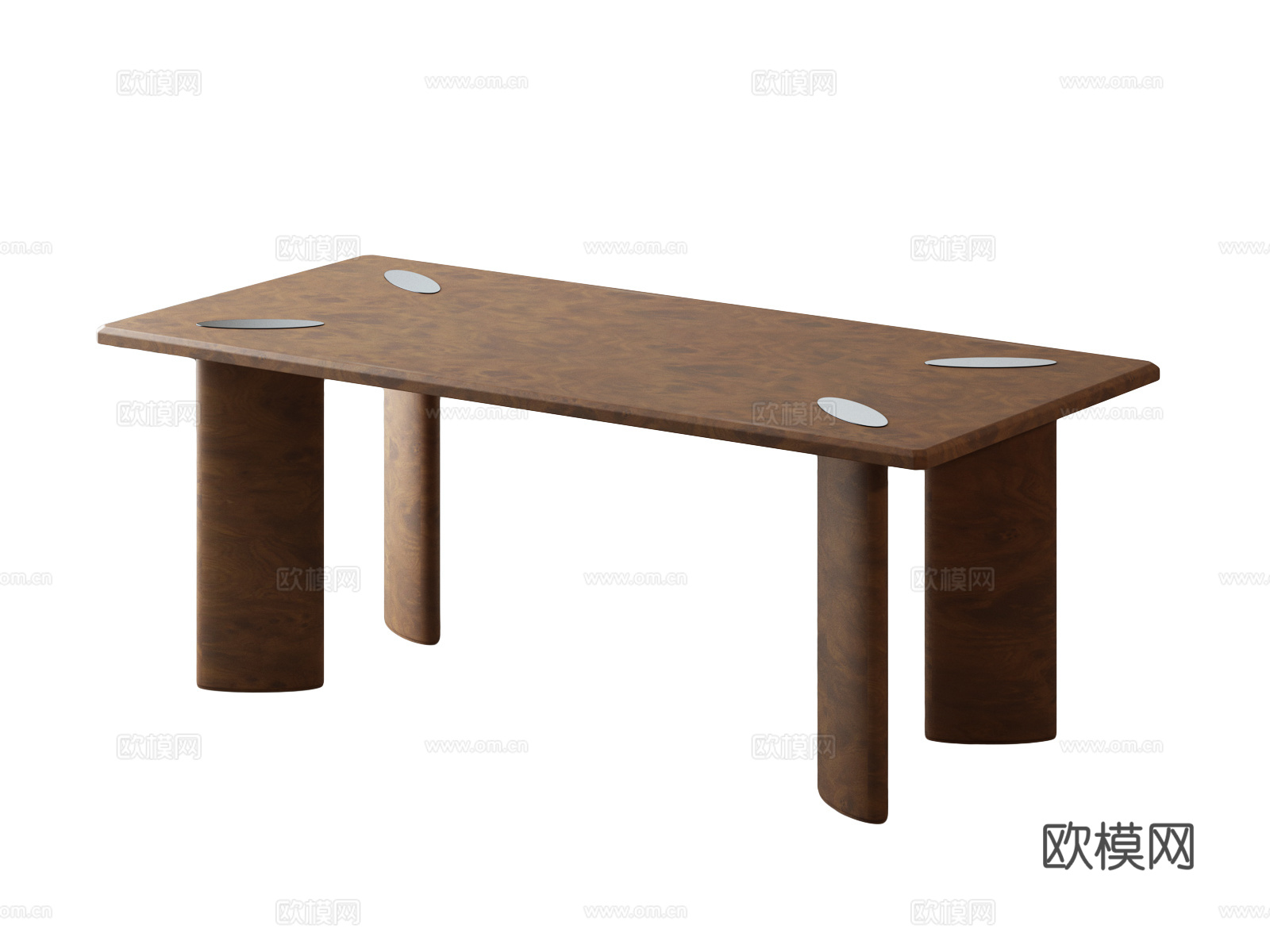 餐桌 现代餐桌 原木风餐桌 现代中古餐桌su模型