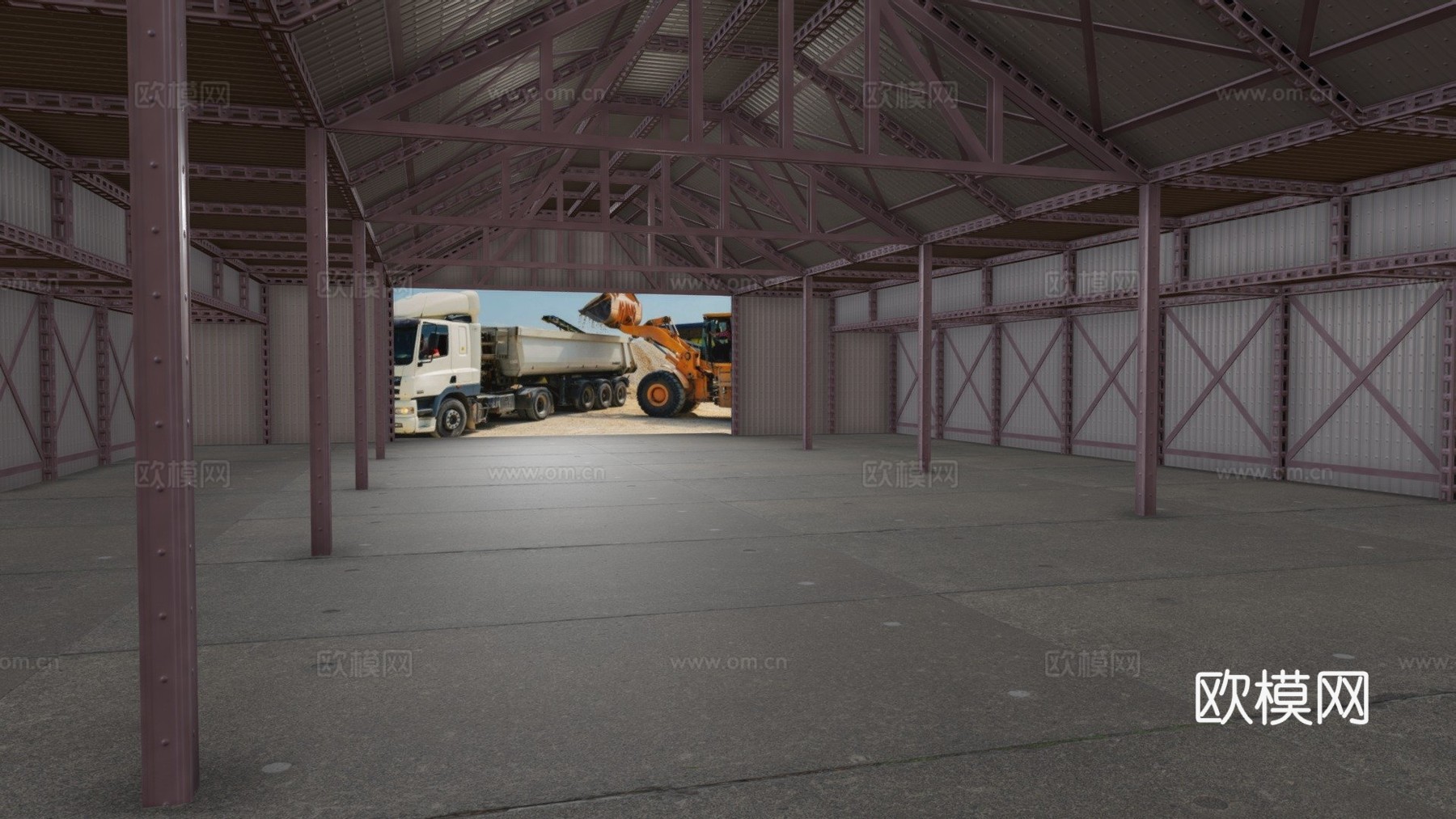 商业存储车库su模型