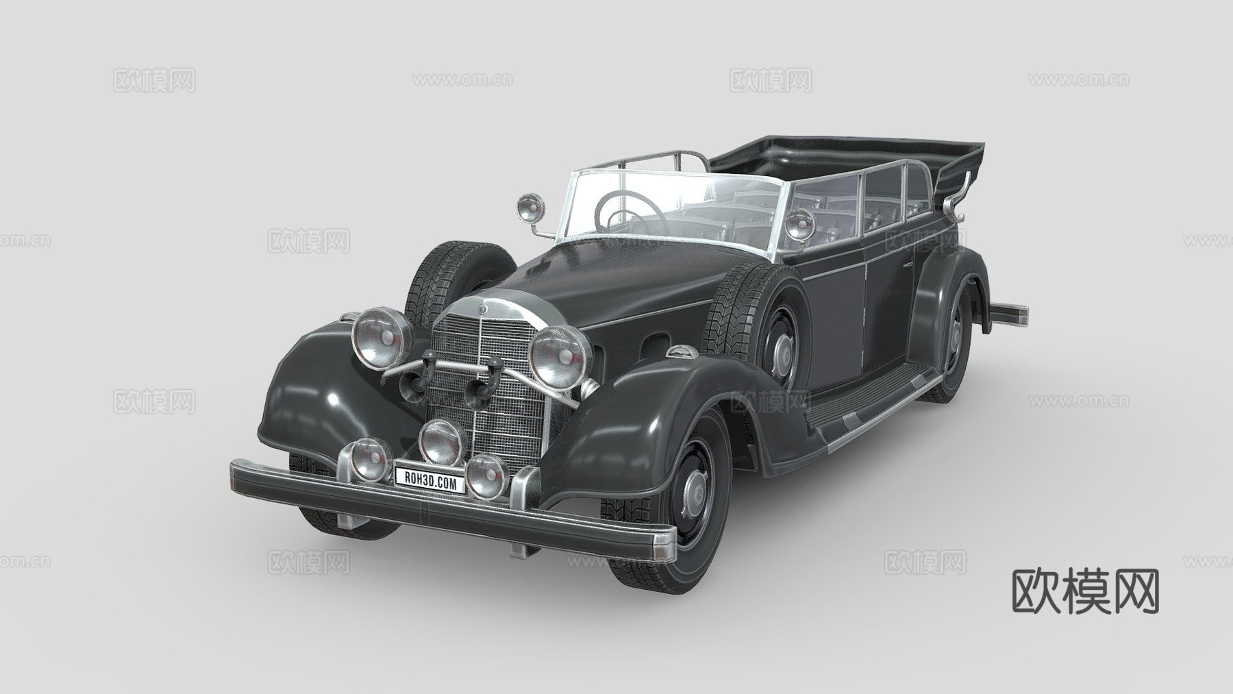 低多边形汽车梅赛德斯-奔驰770K 1936su模型