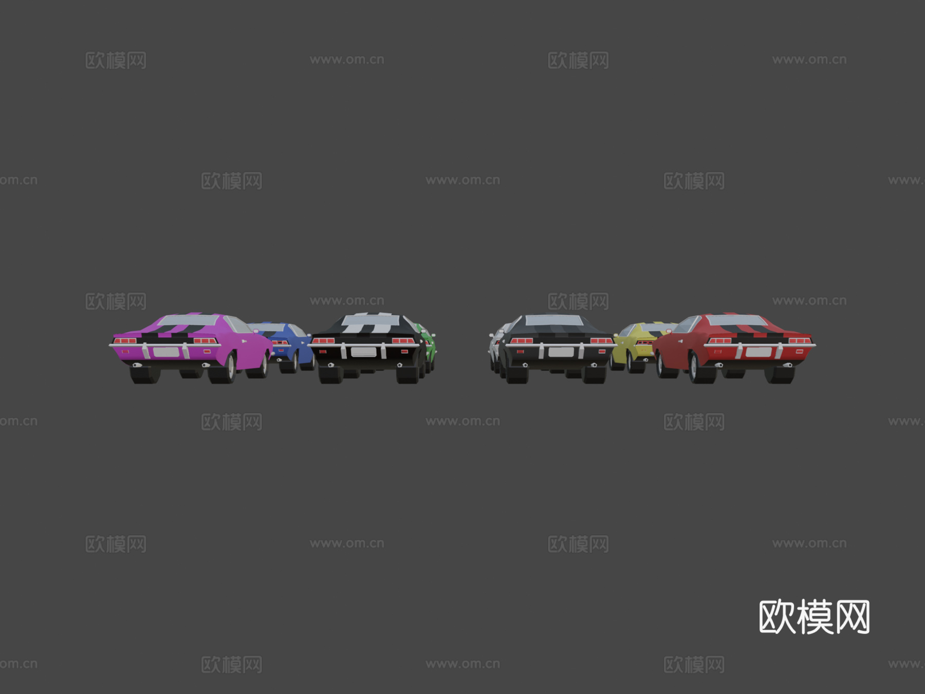 肌肉车低多边形su模型