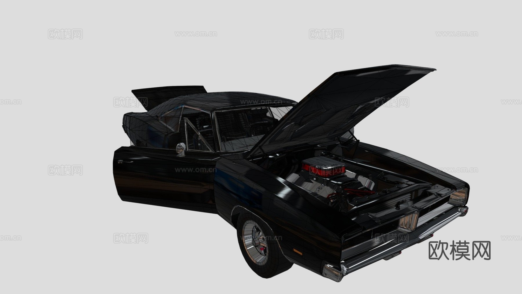 道奇挑战者开门状态su模型