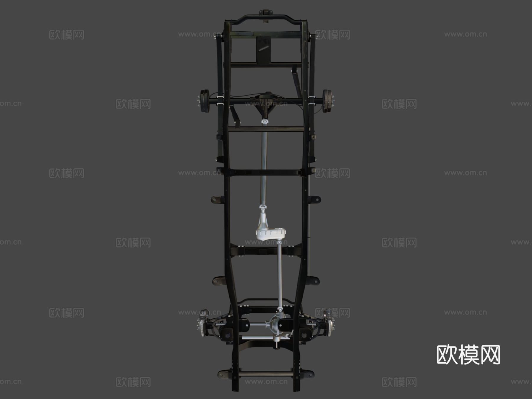 皮卡车底盘四轮驱动独立前悬挂su模型