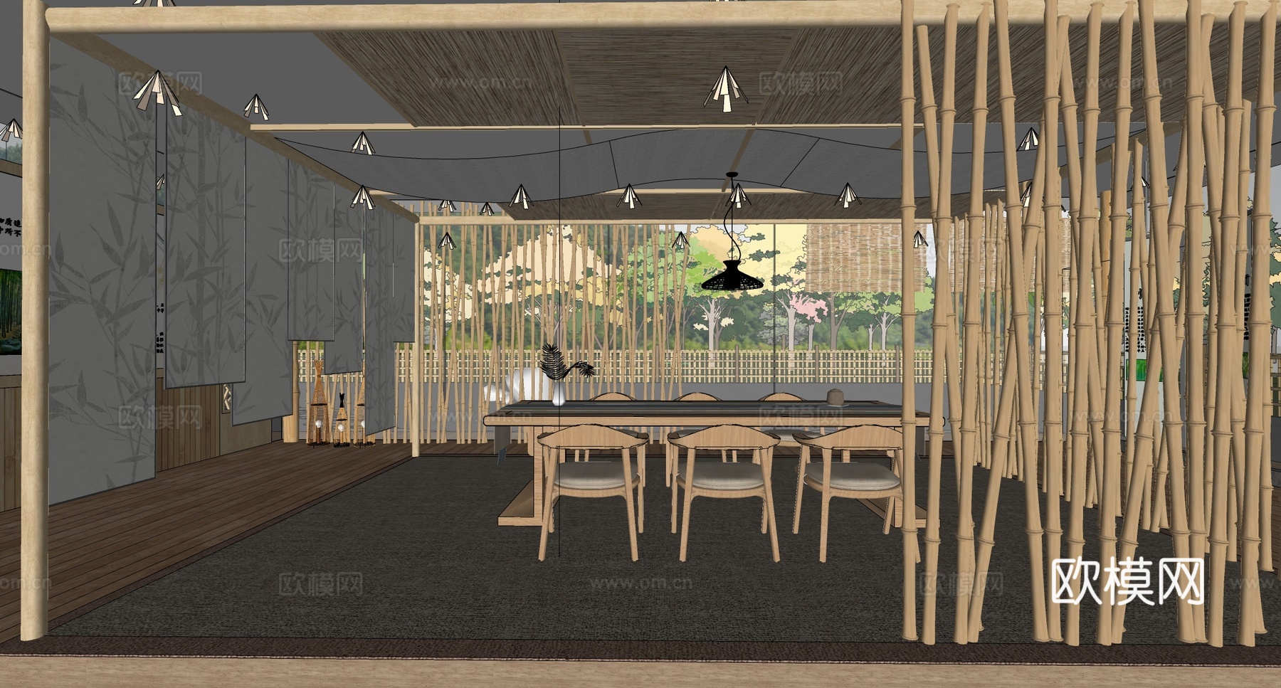 现代手工作坊 展览展示空间 非遗文化展厅su模型