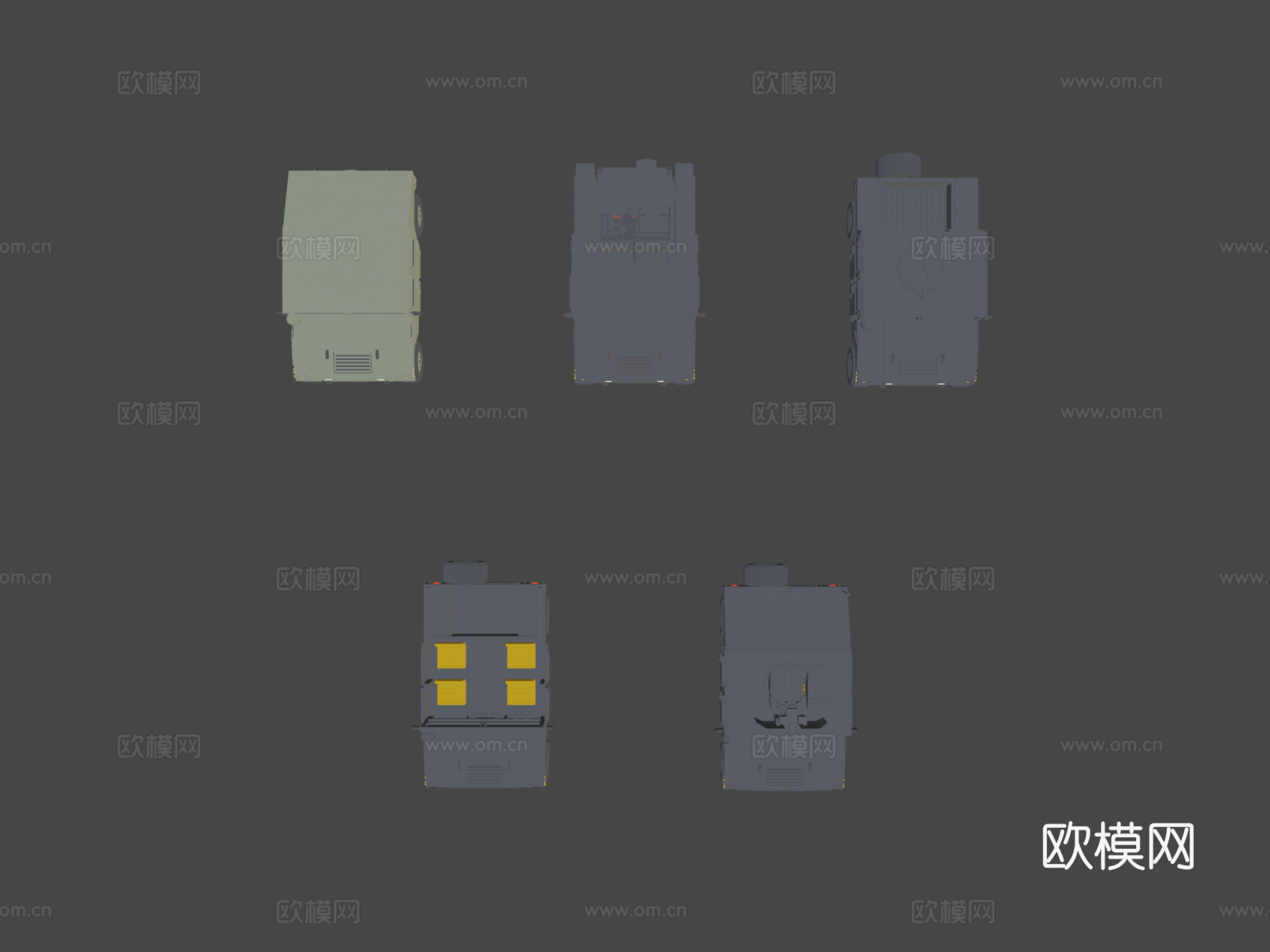 辆军用4x4车辆体素模型包su模型