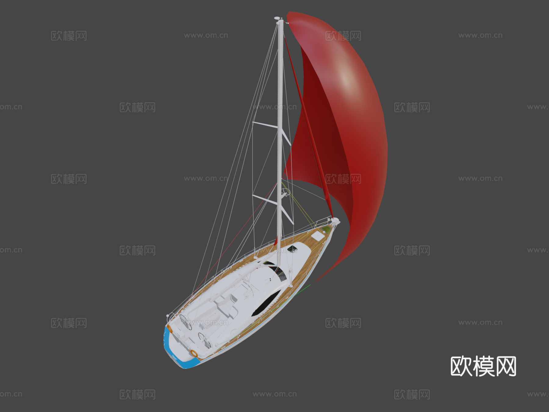游艇帆船帆船su模型