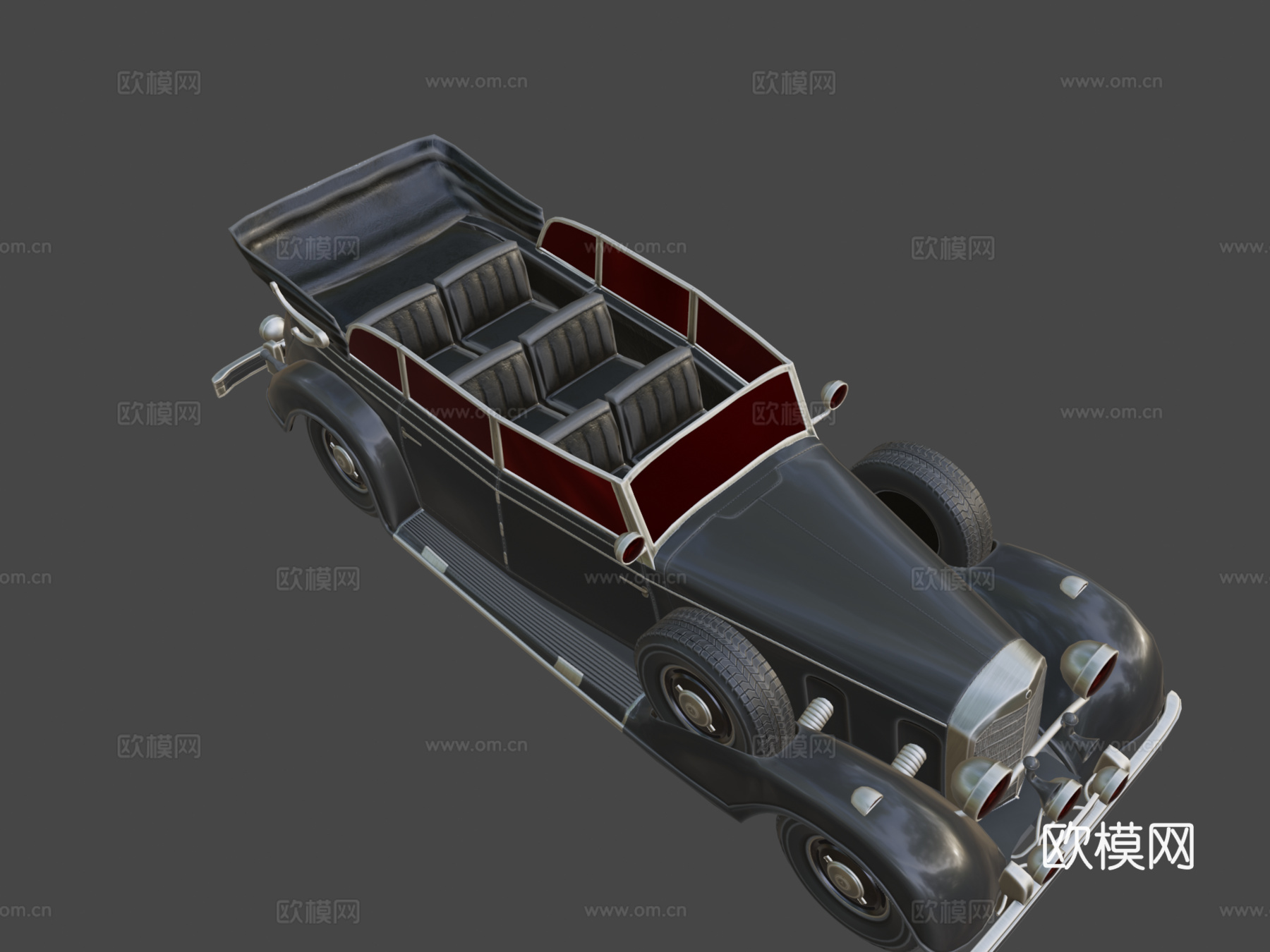 低多边形汽车梅赛德斯-奔驰770K 1936su模型