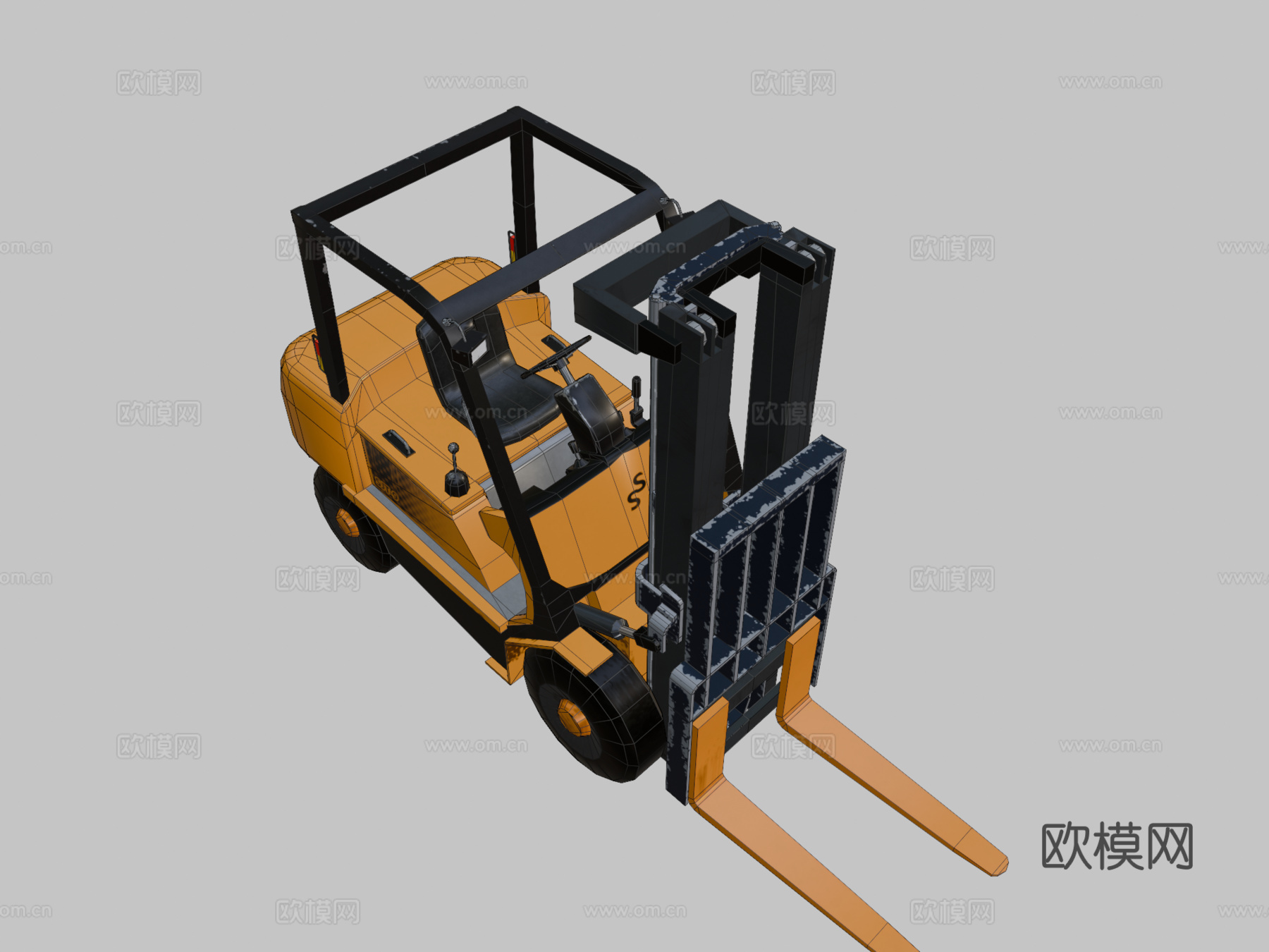 仓库叉车游戏就绪su模型