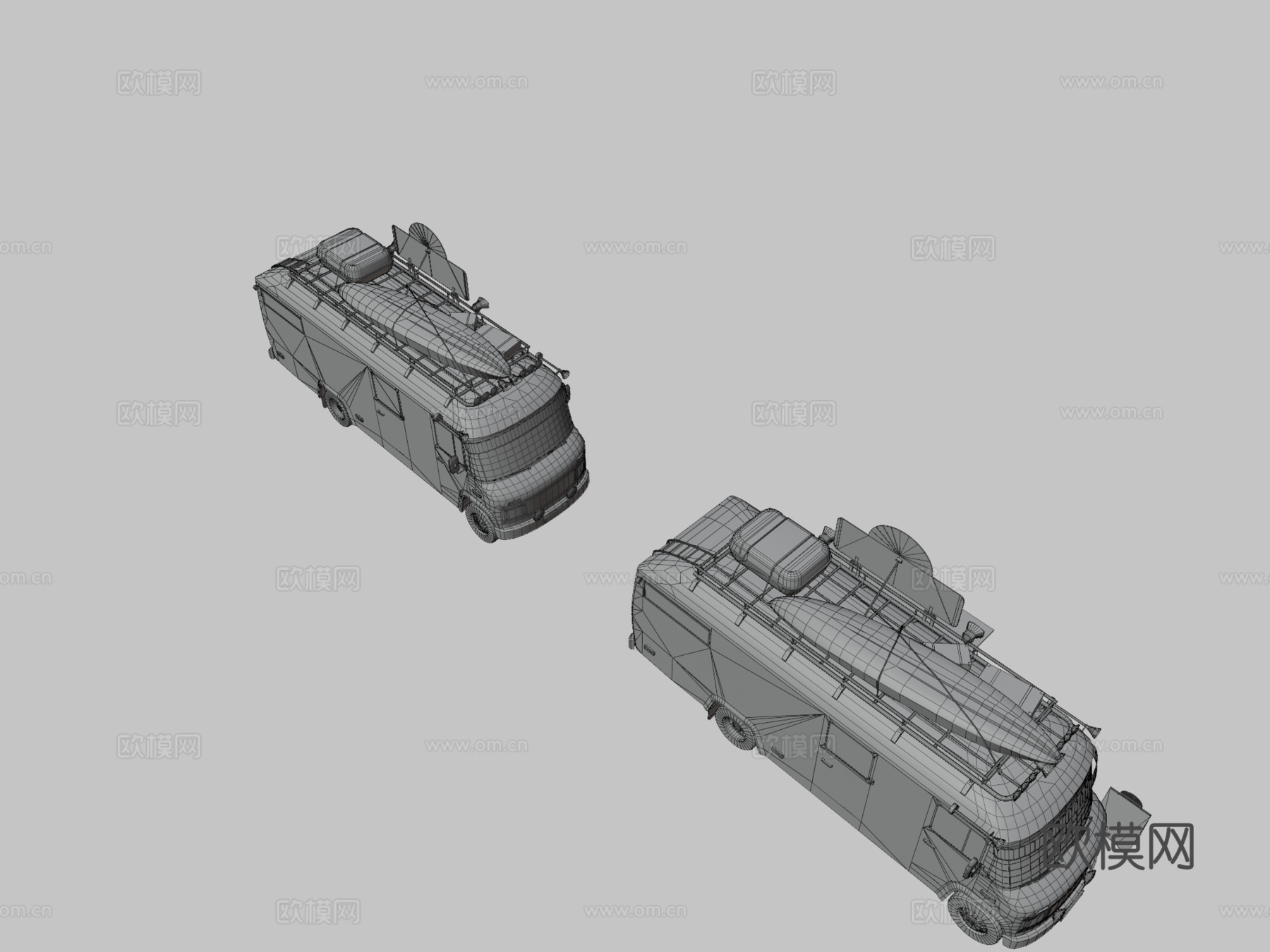 潮人餐车低多边形PBR 3D模型su模型