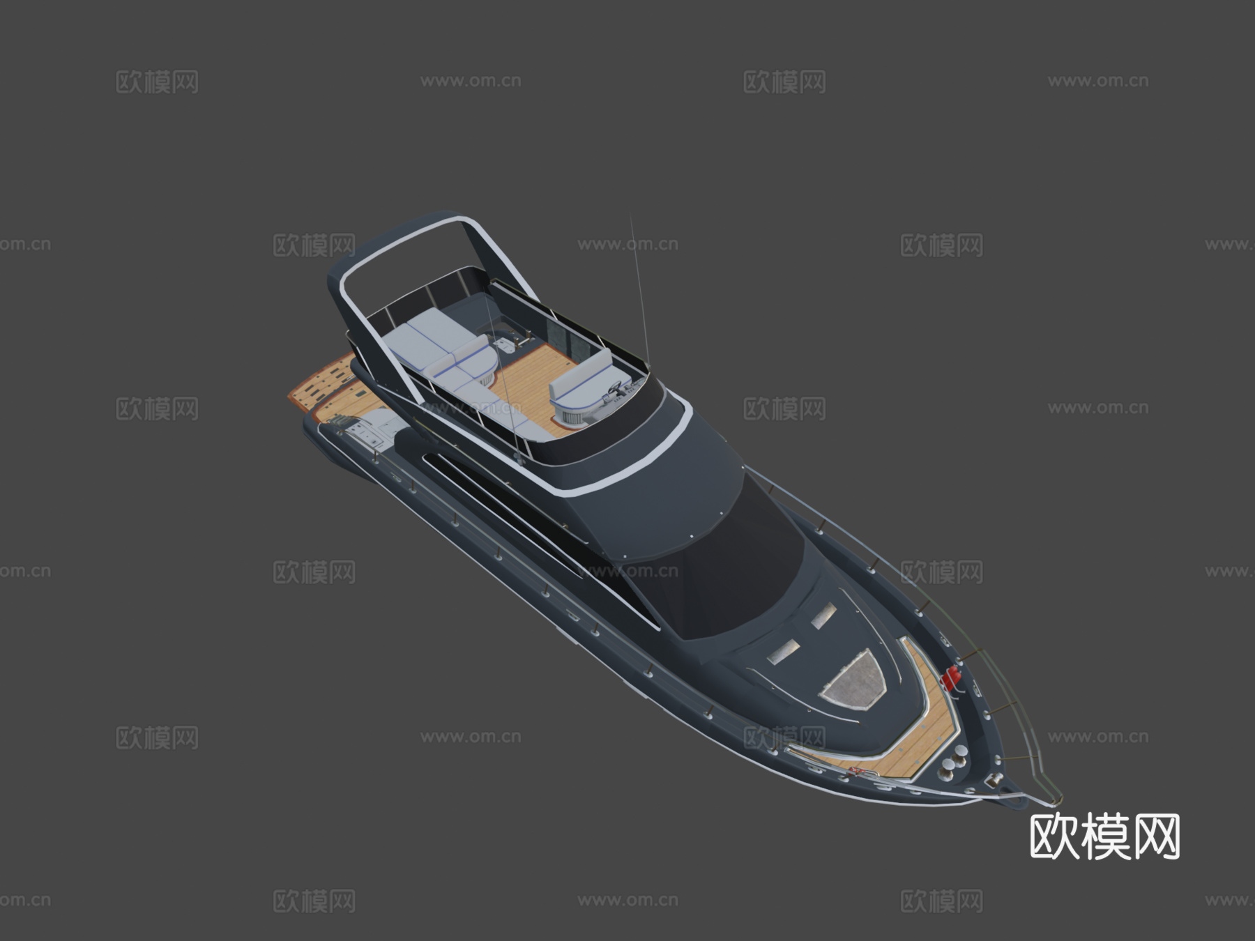 带内部 PBR 游艇su模型