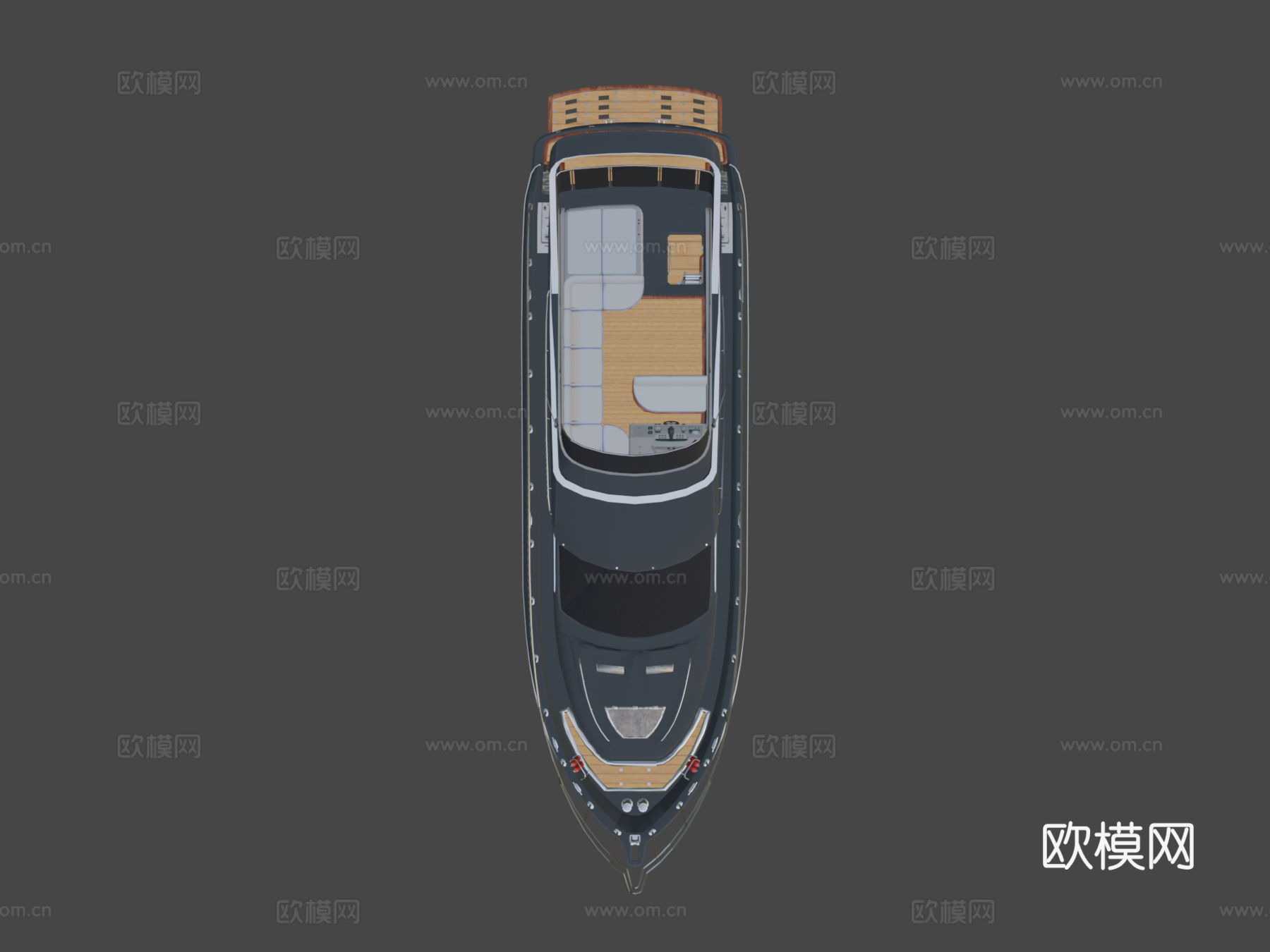 带内部 PBR 游艇su模型