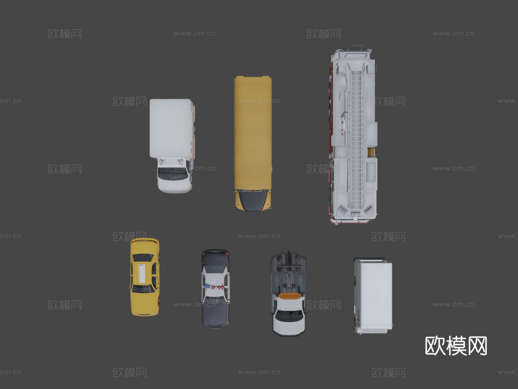 低多边形服务汽车收藏su模型