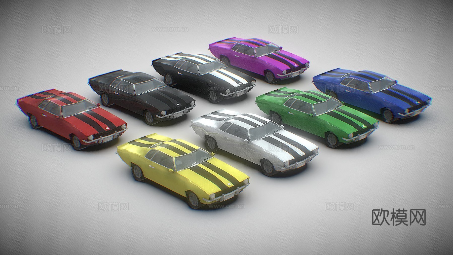 肌肉车低多边形su模型