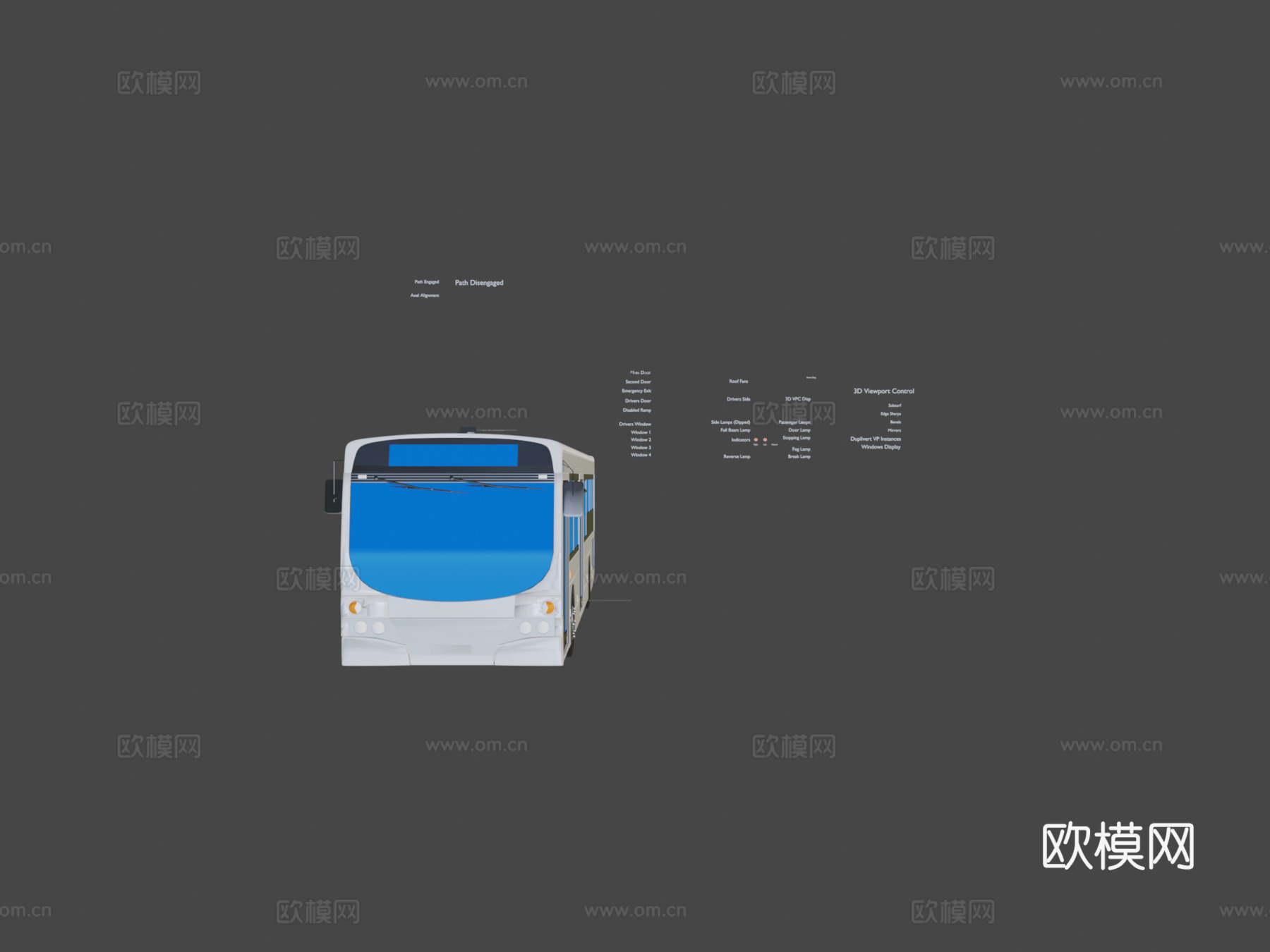 公交巴士双服务门变体su模型