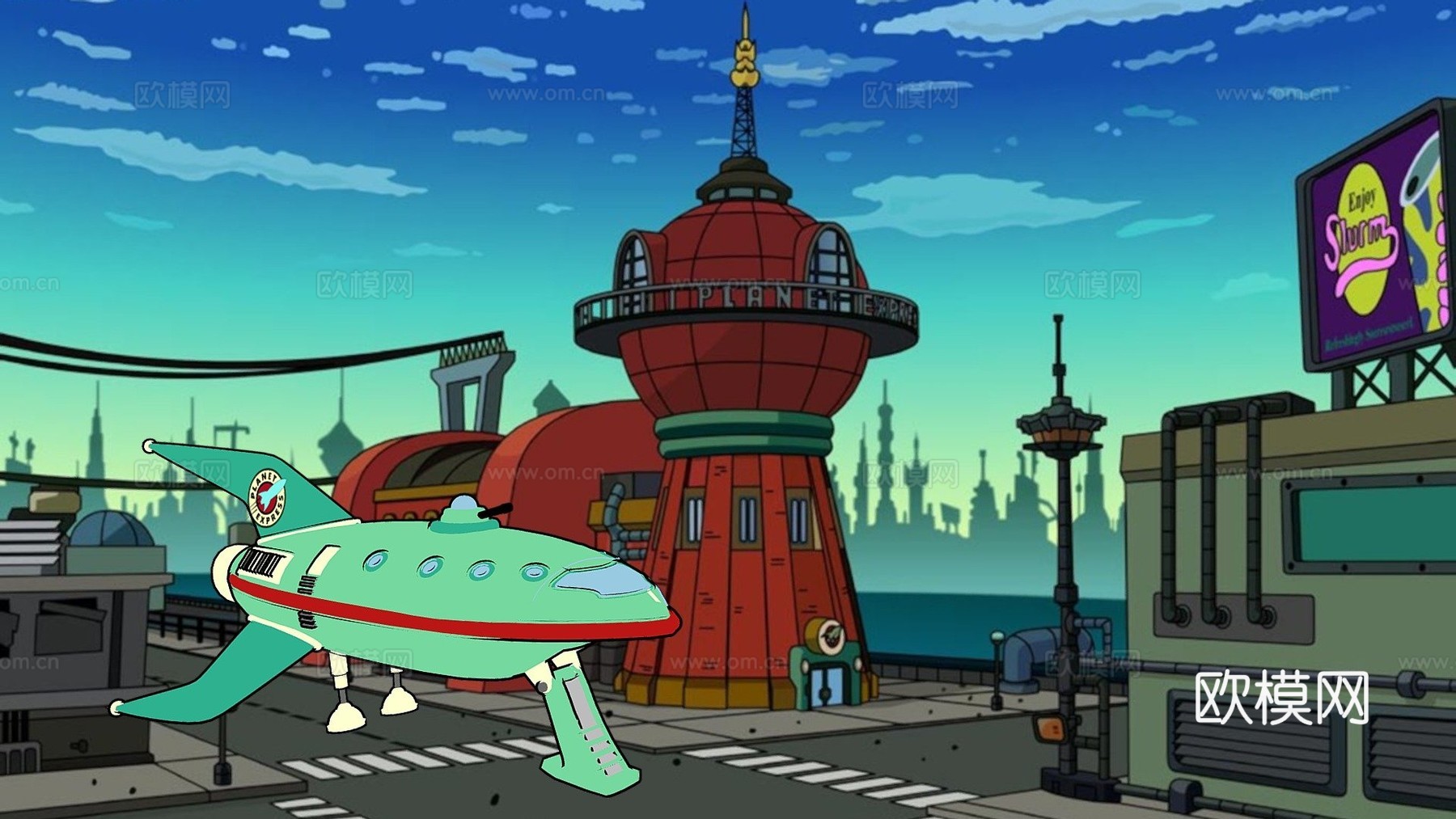 飞出个未来行星特快太空船su模型