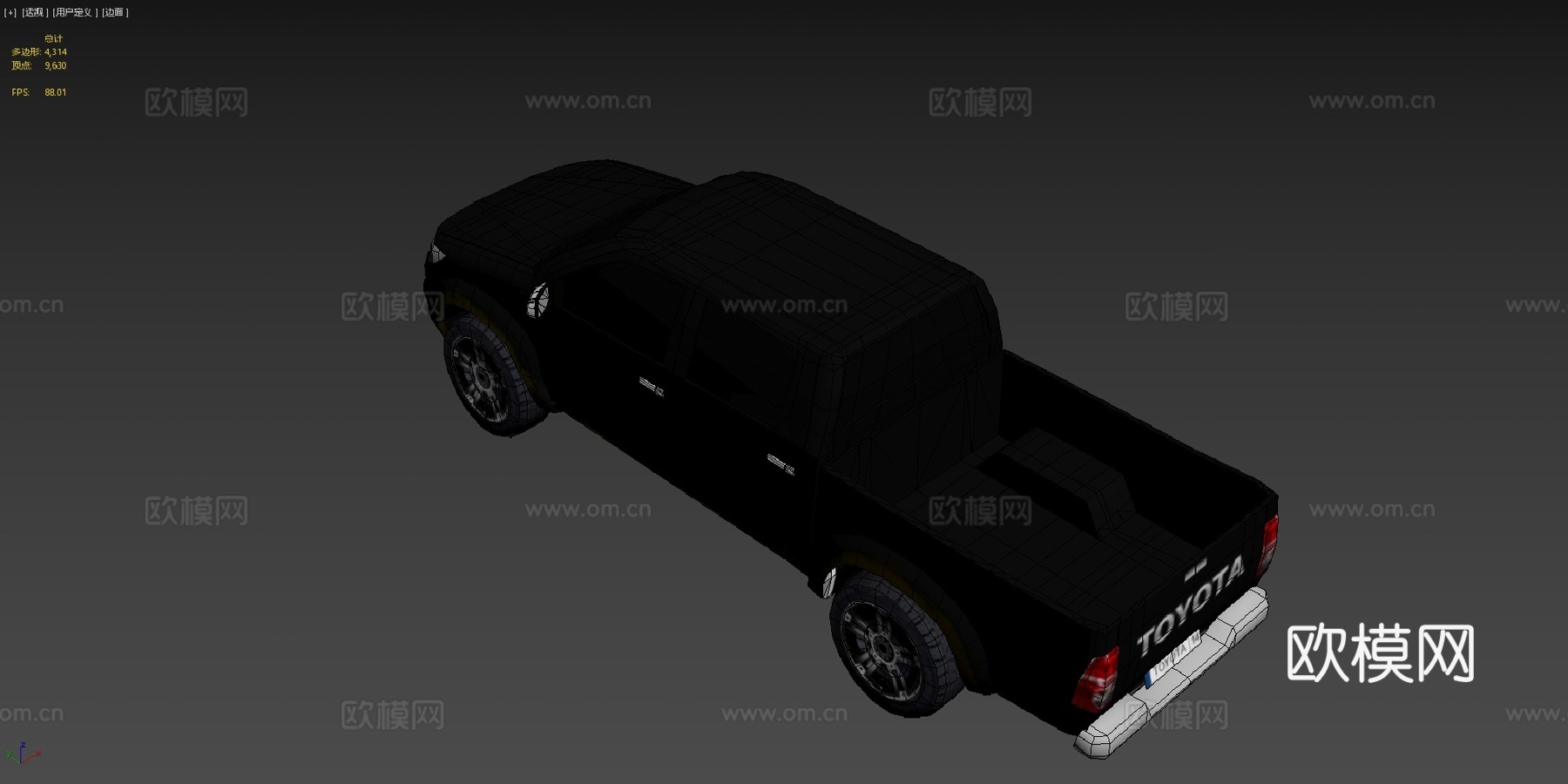 丰田海拉克斯低多边形su模型