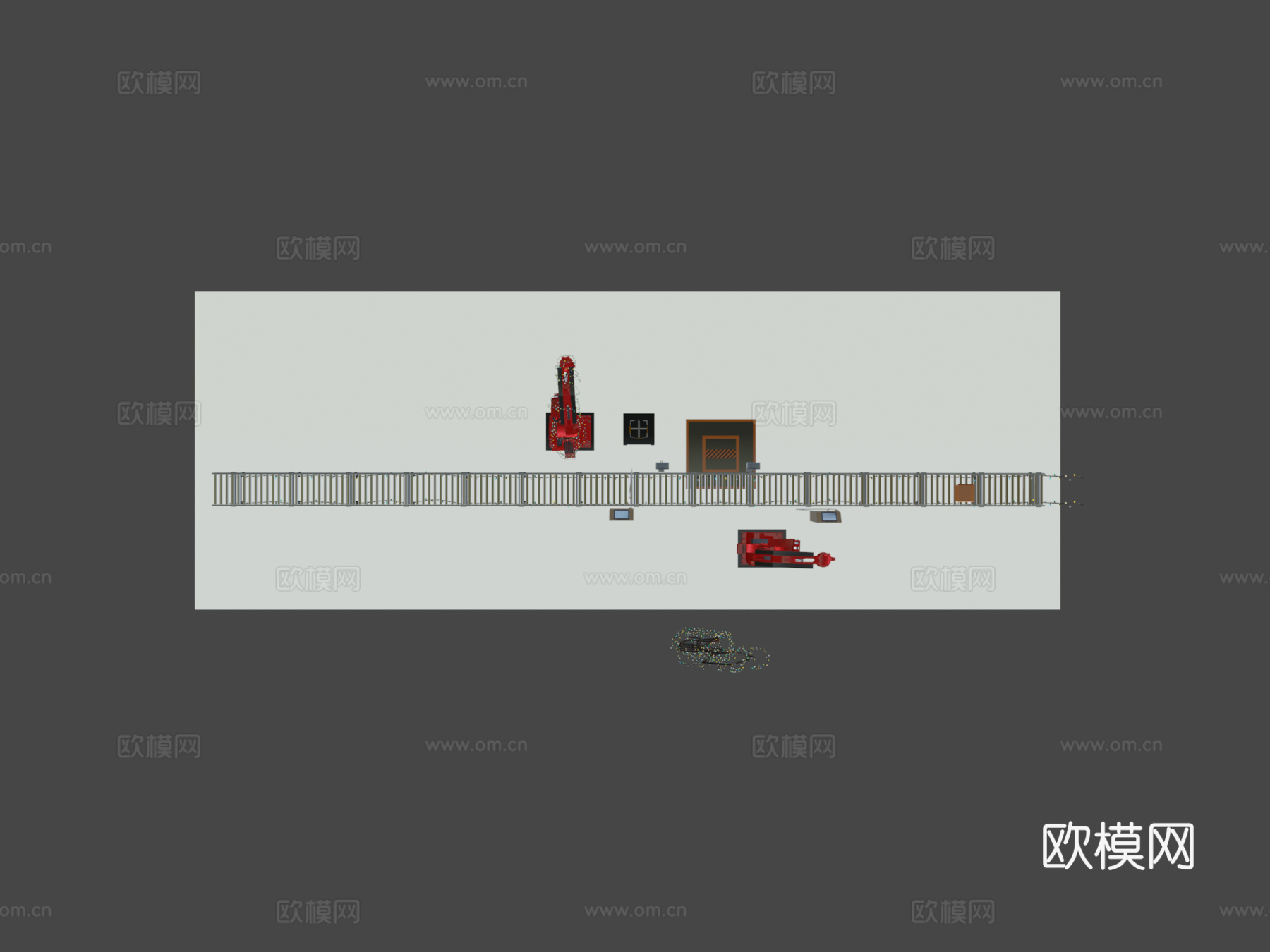 工业机器人手臂包装动画su模型