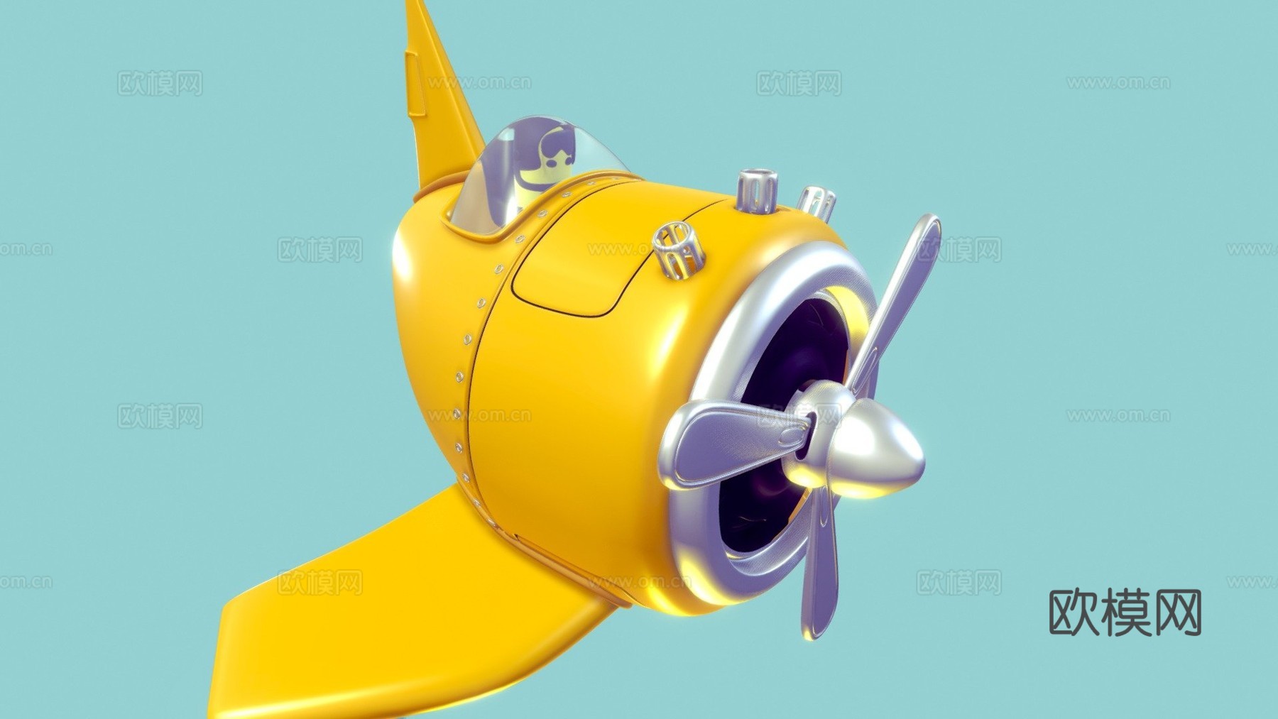 卡通飞机su模型