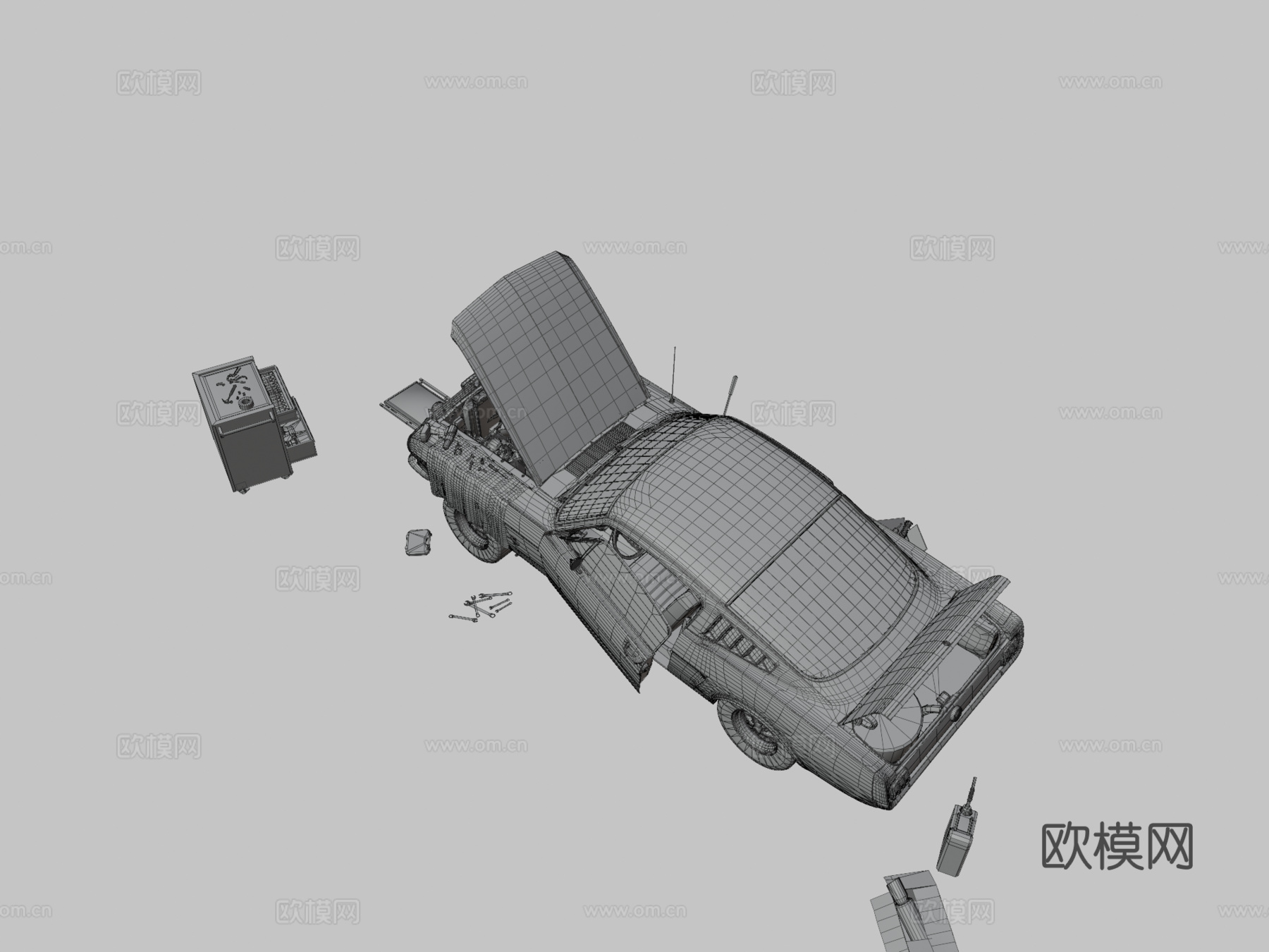 谢尔比GT500 1967年维修场景su模型