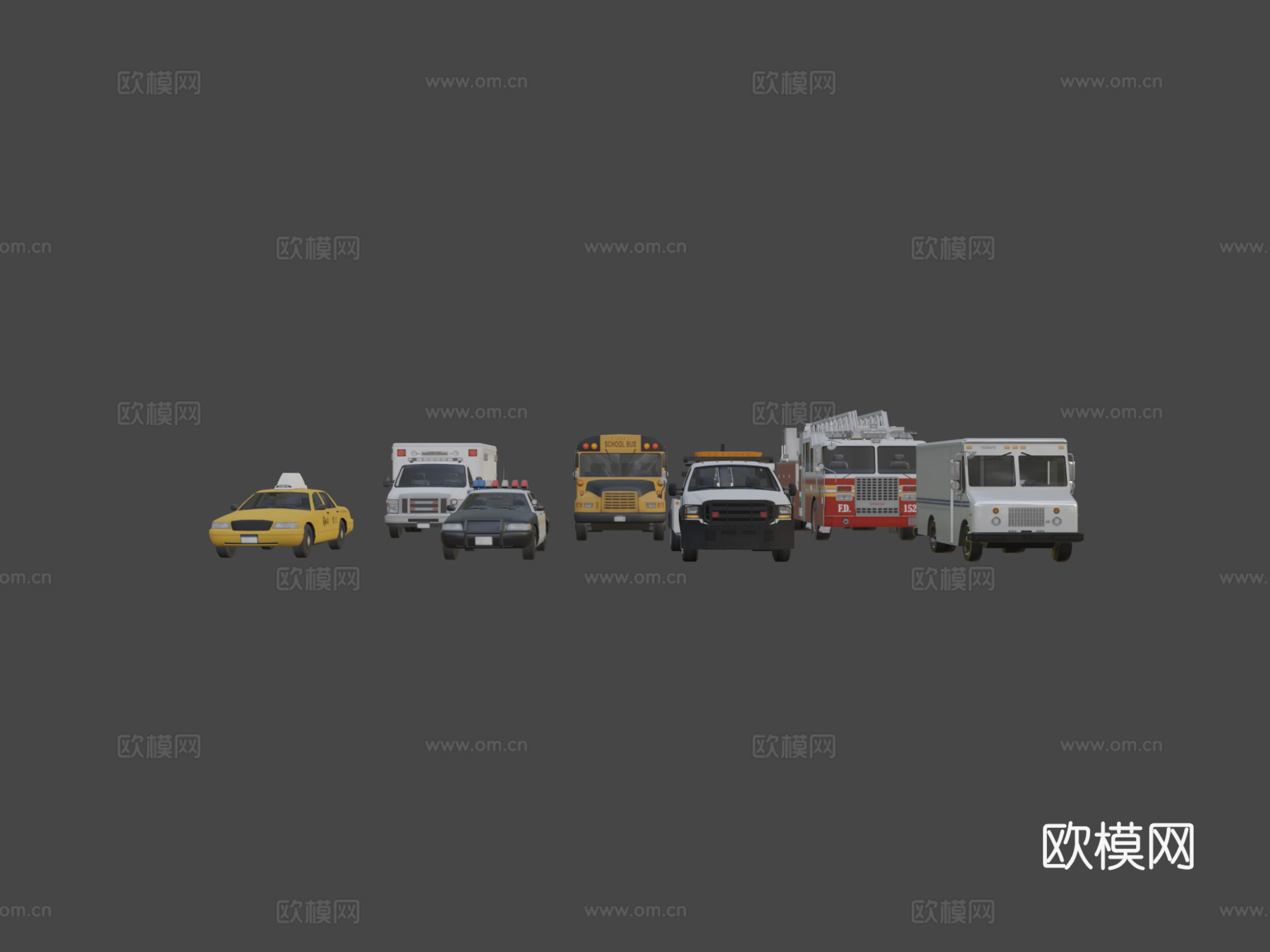 低多边形服务汽车收藏su模型