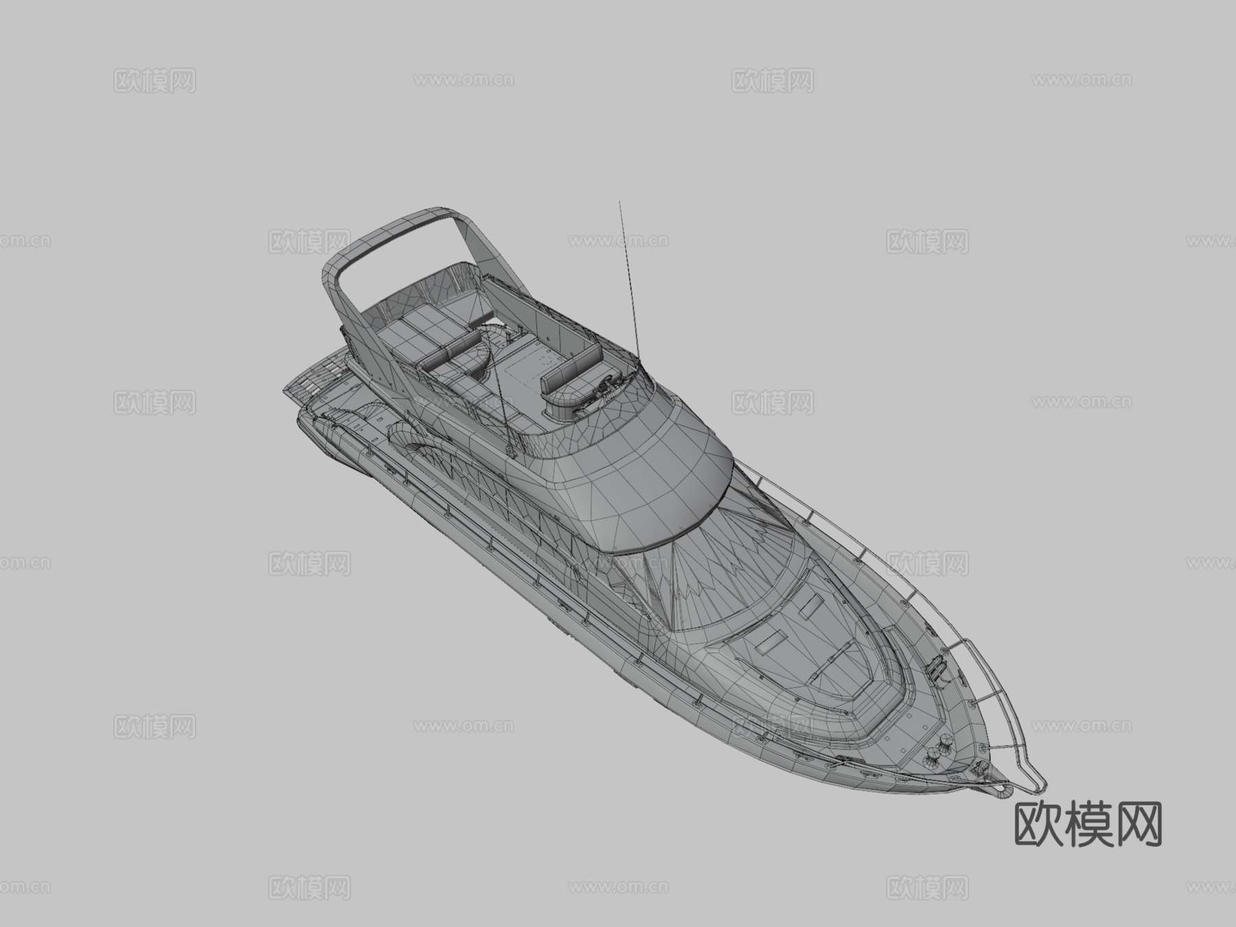 带内部 PBR 游艇su模型