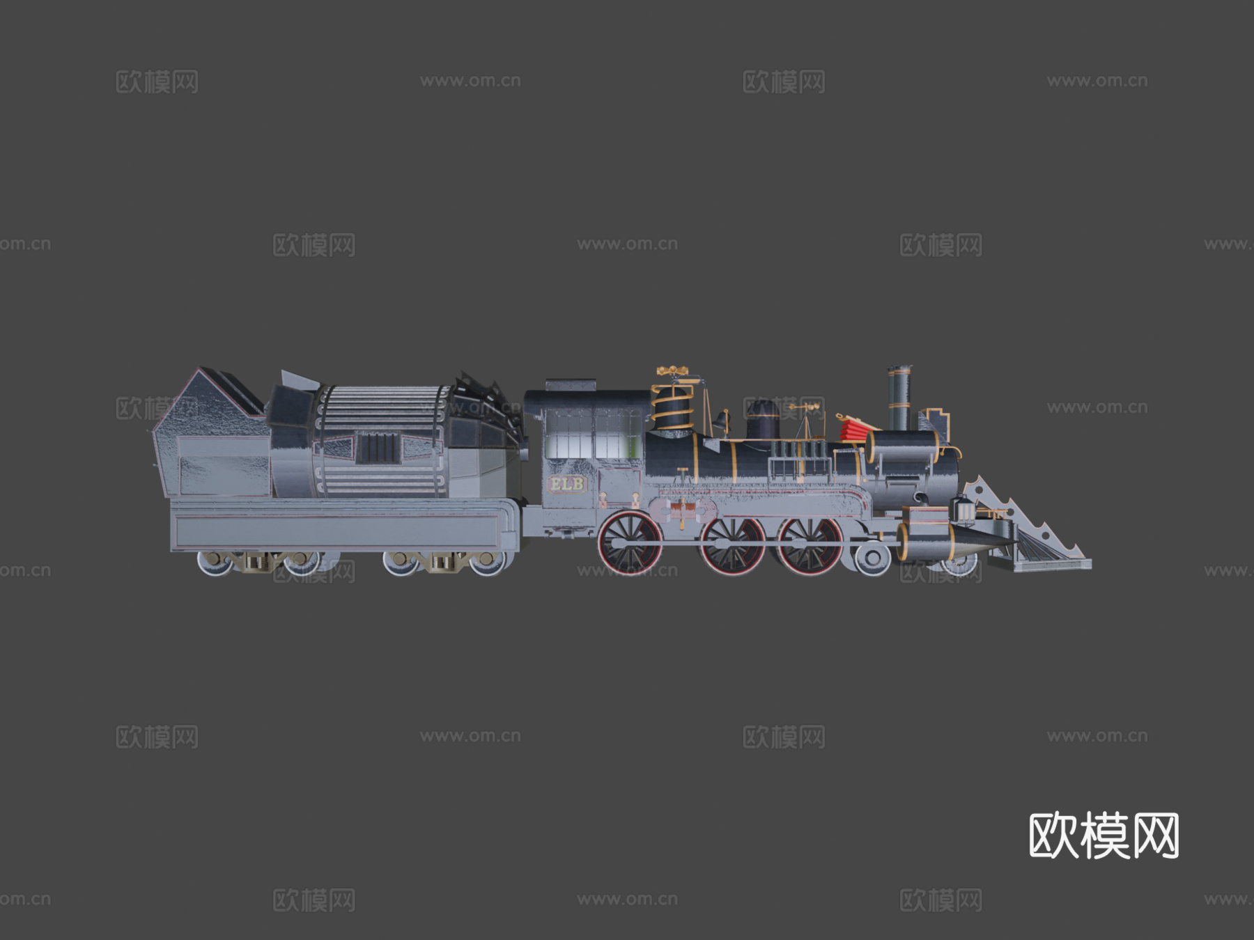回到未来 火车 蒸汽机车su模型