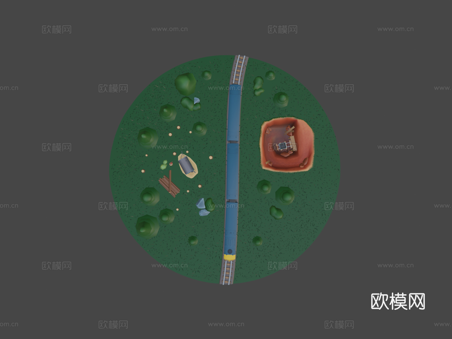 铁路蓝普尔曼的艺术su模型