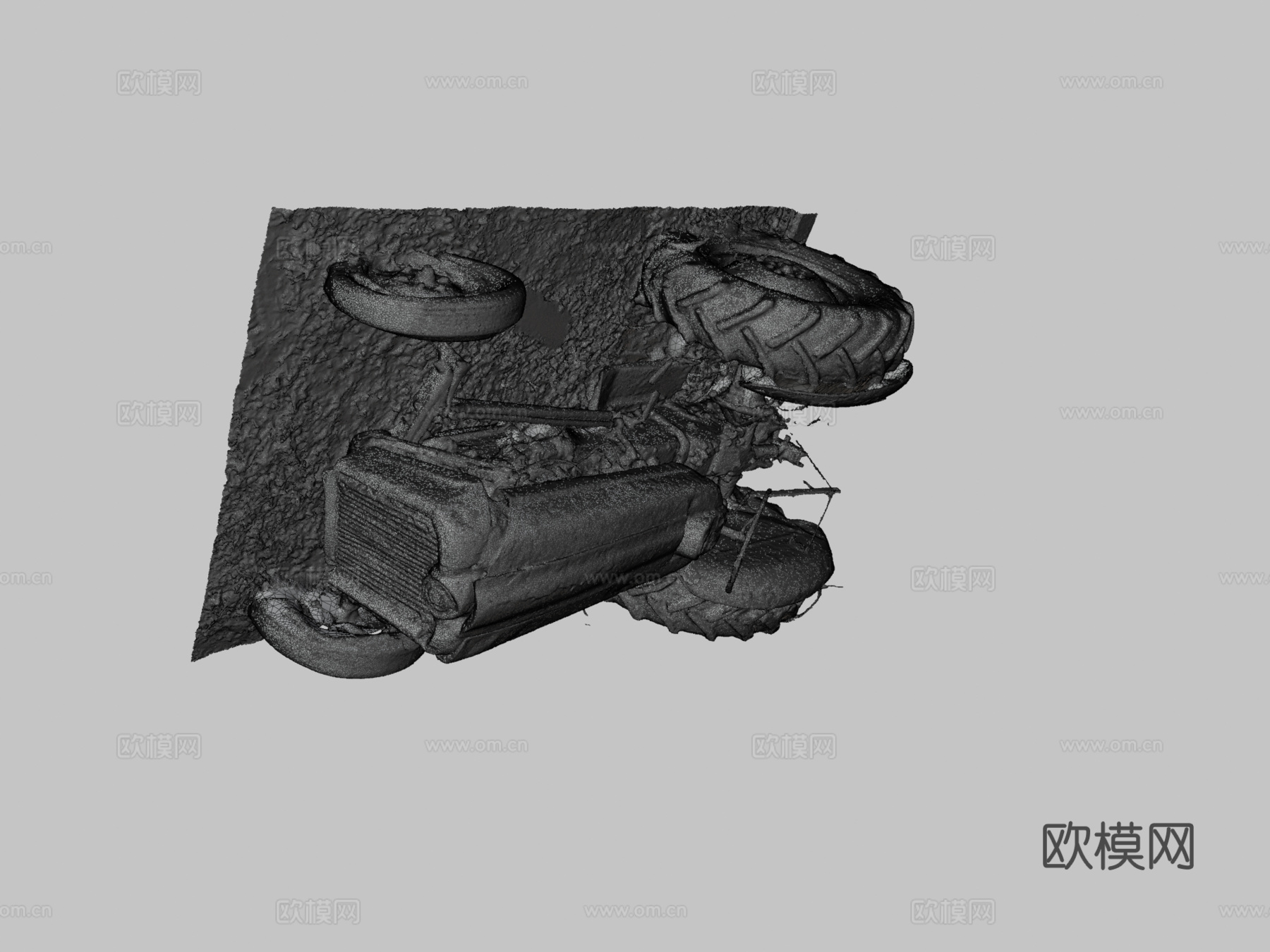 拖拉机原始扫描su模型