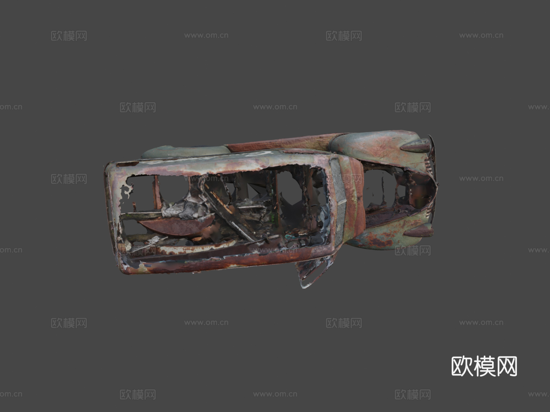 生锈面包车原始扫描su模型