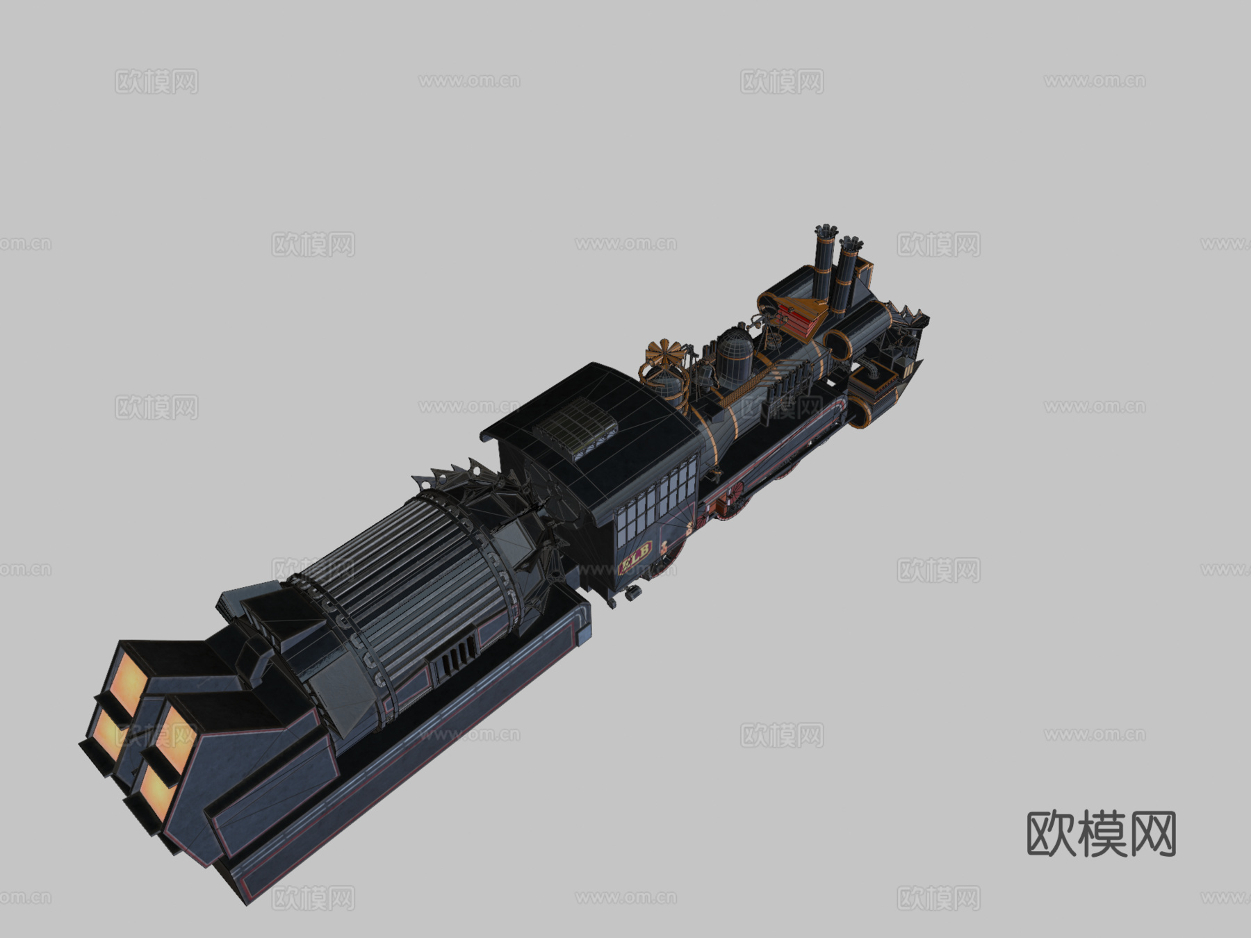 回到未来 火车 蒸汽机车su模型