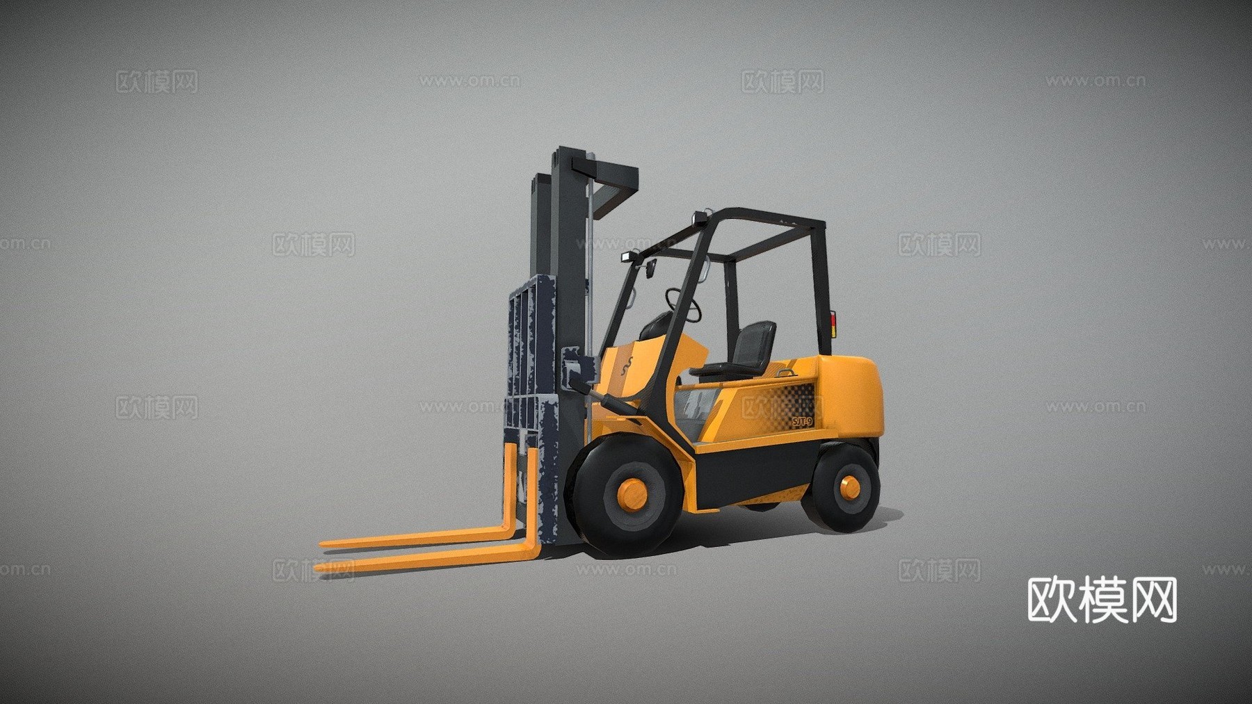 仓库叉车游戏就绪su模型