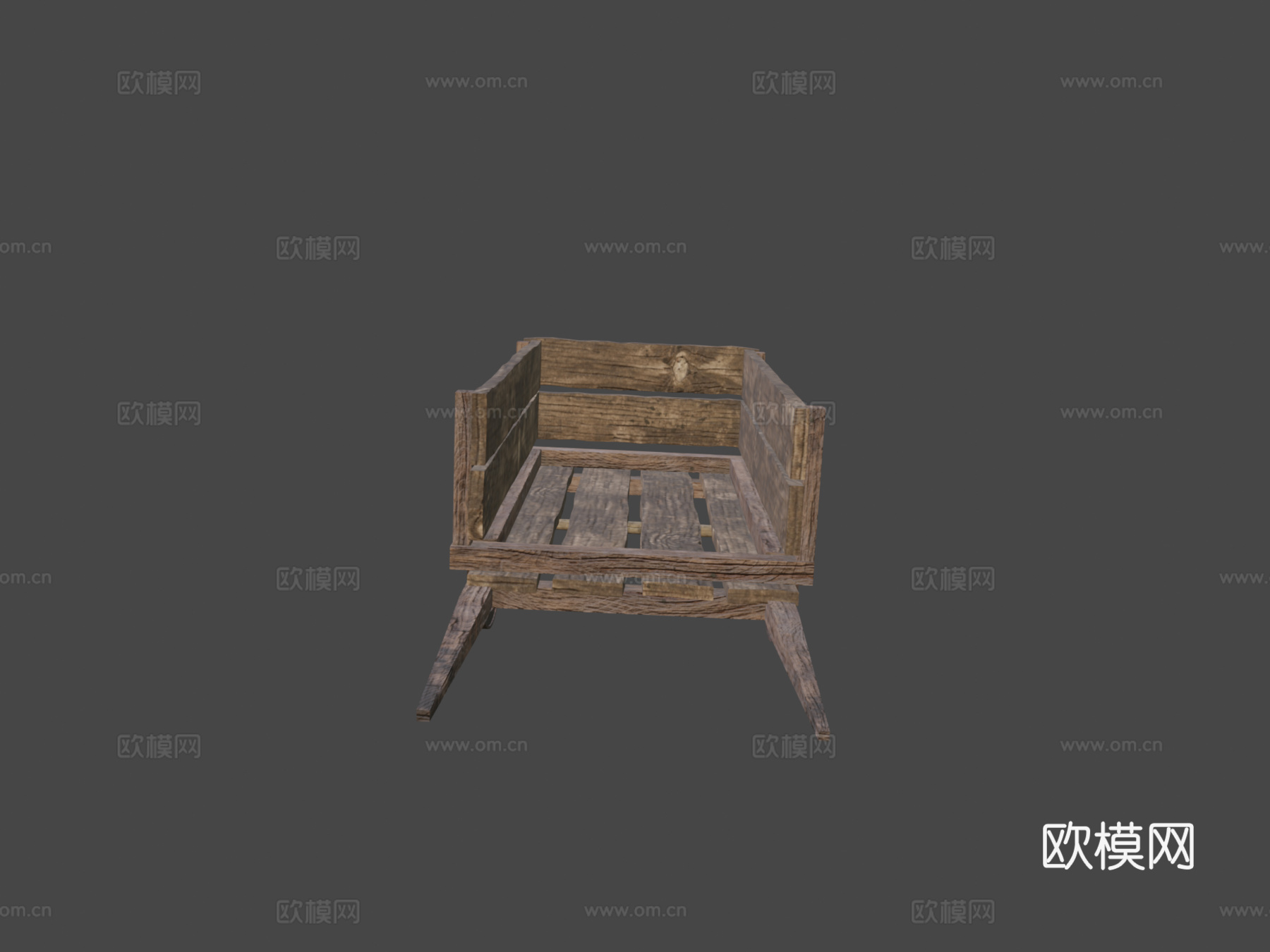 木制推车su模型