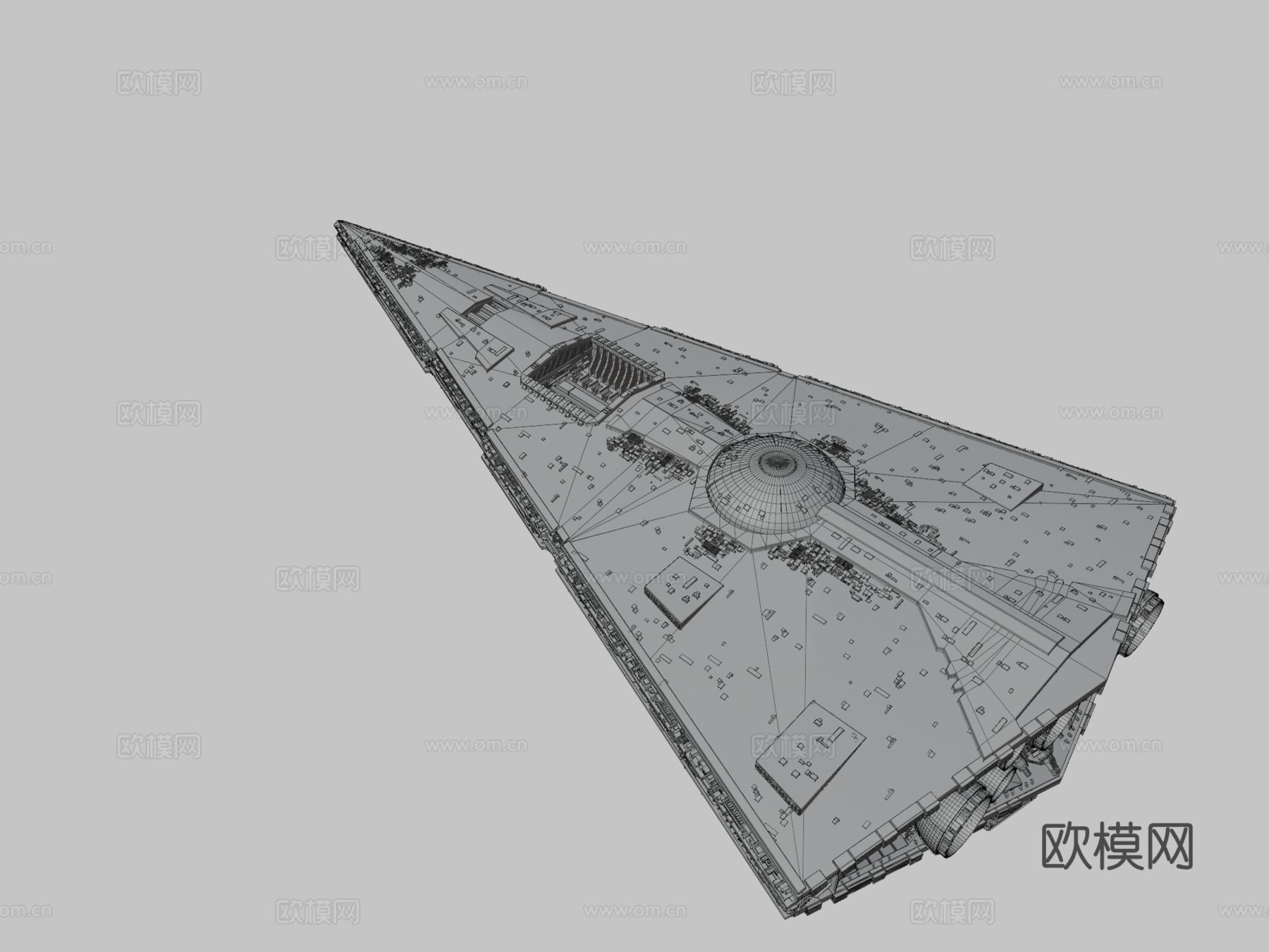 星球大战星际驱逐舰带灯光su模型