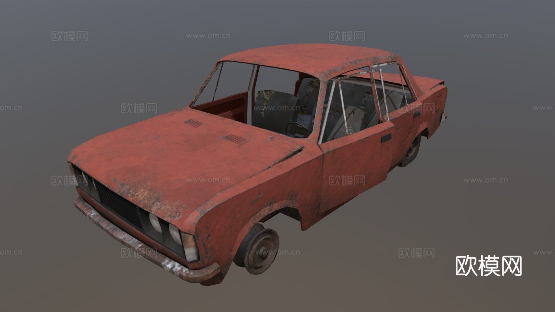 损毁的菲亚特125psu模型