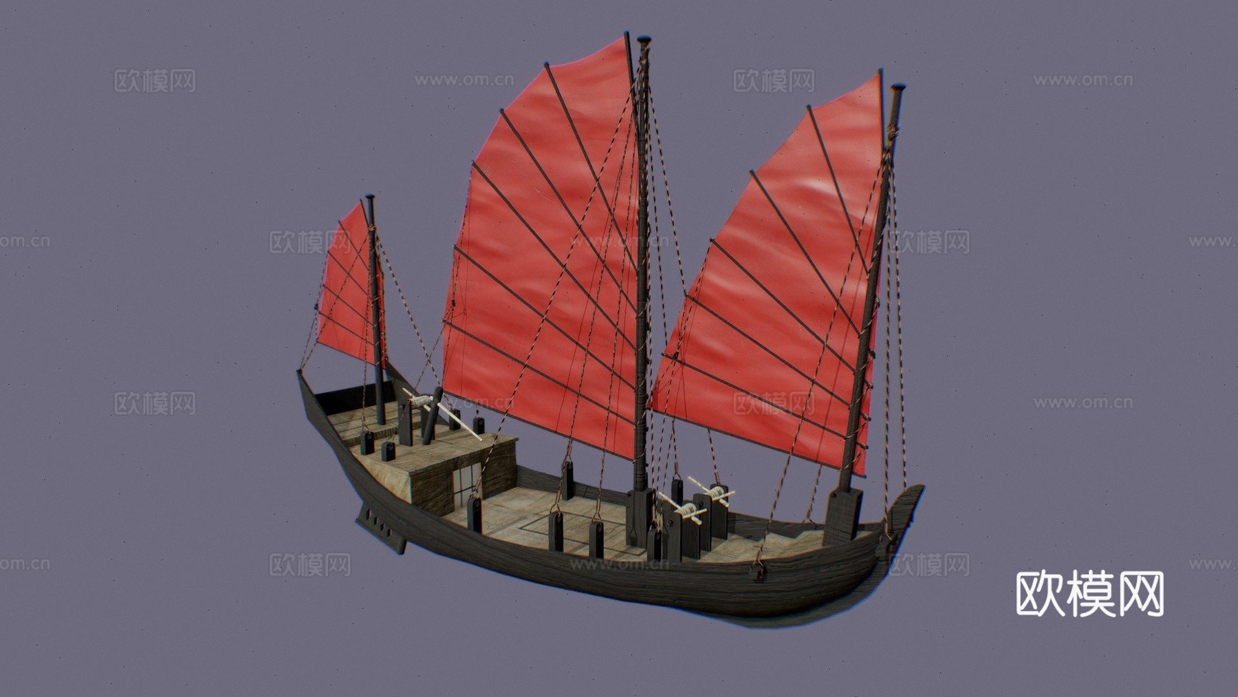 中国帆船su模型