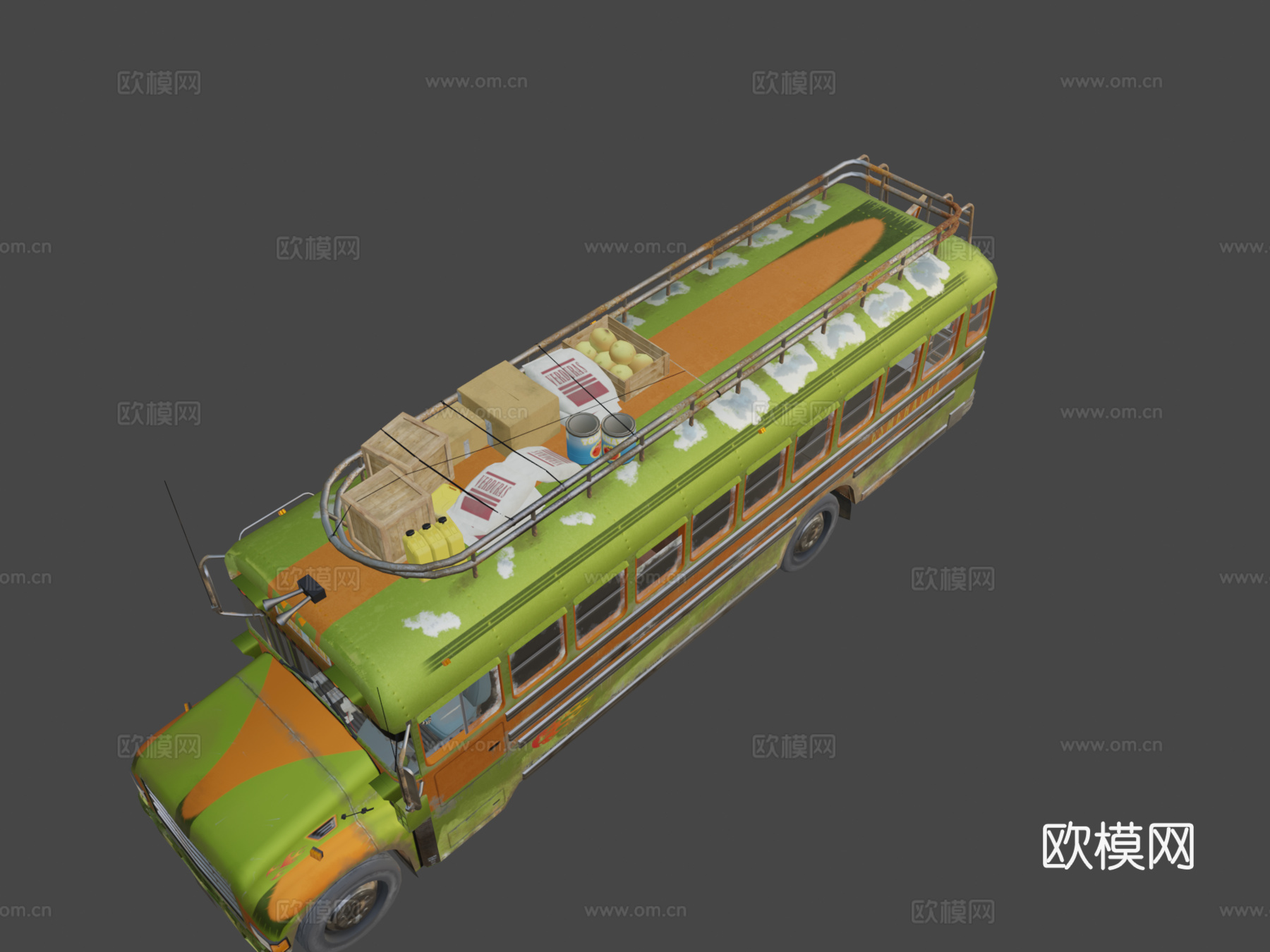 危地马拉鸡巴士su模型